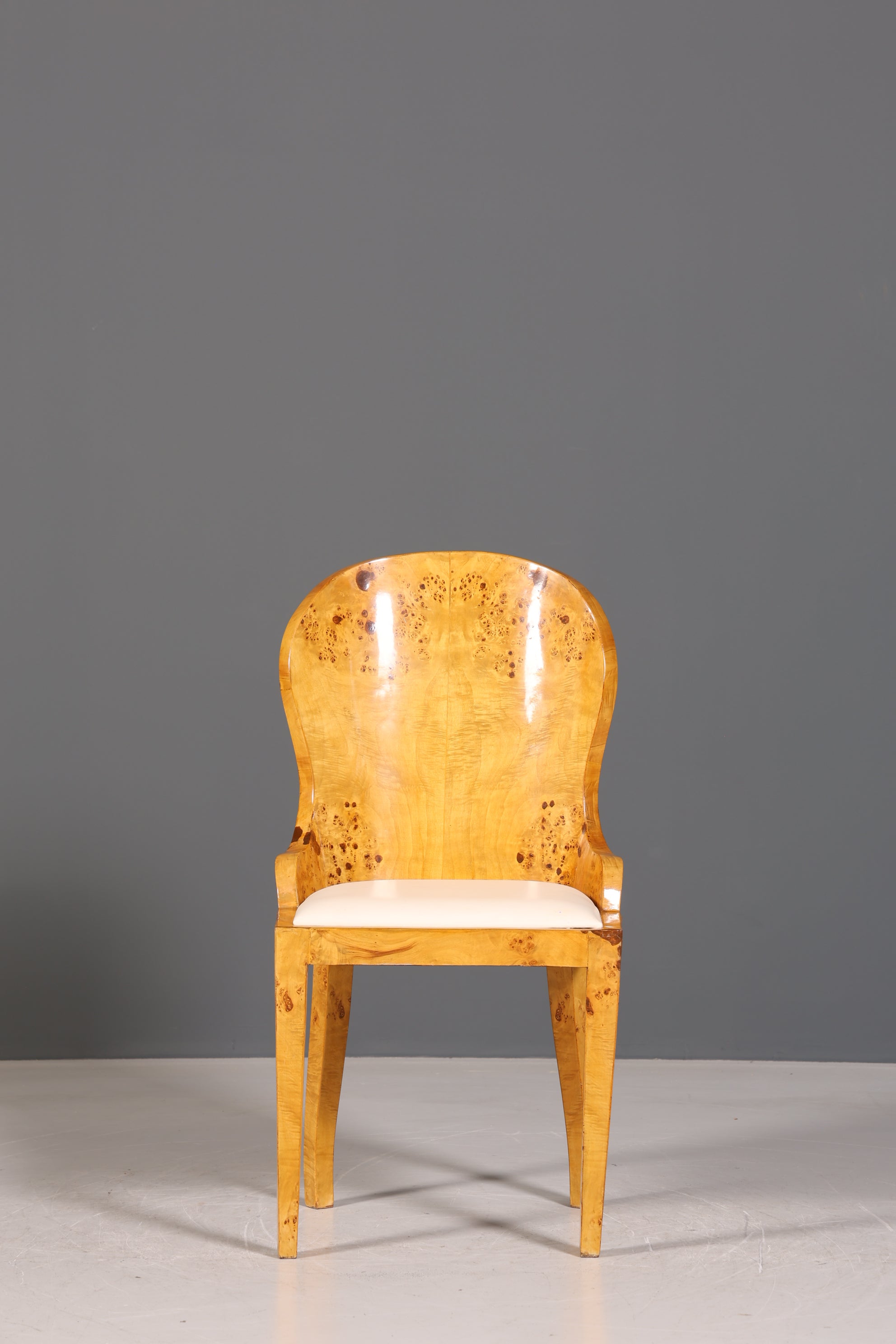 Edler Art Deco Design Stuhl Biedermeier Stil Sekretär Stuhl Birke Esszimmer Stuhl