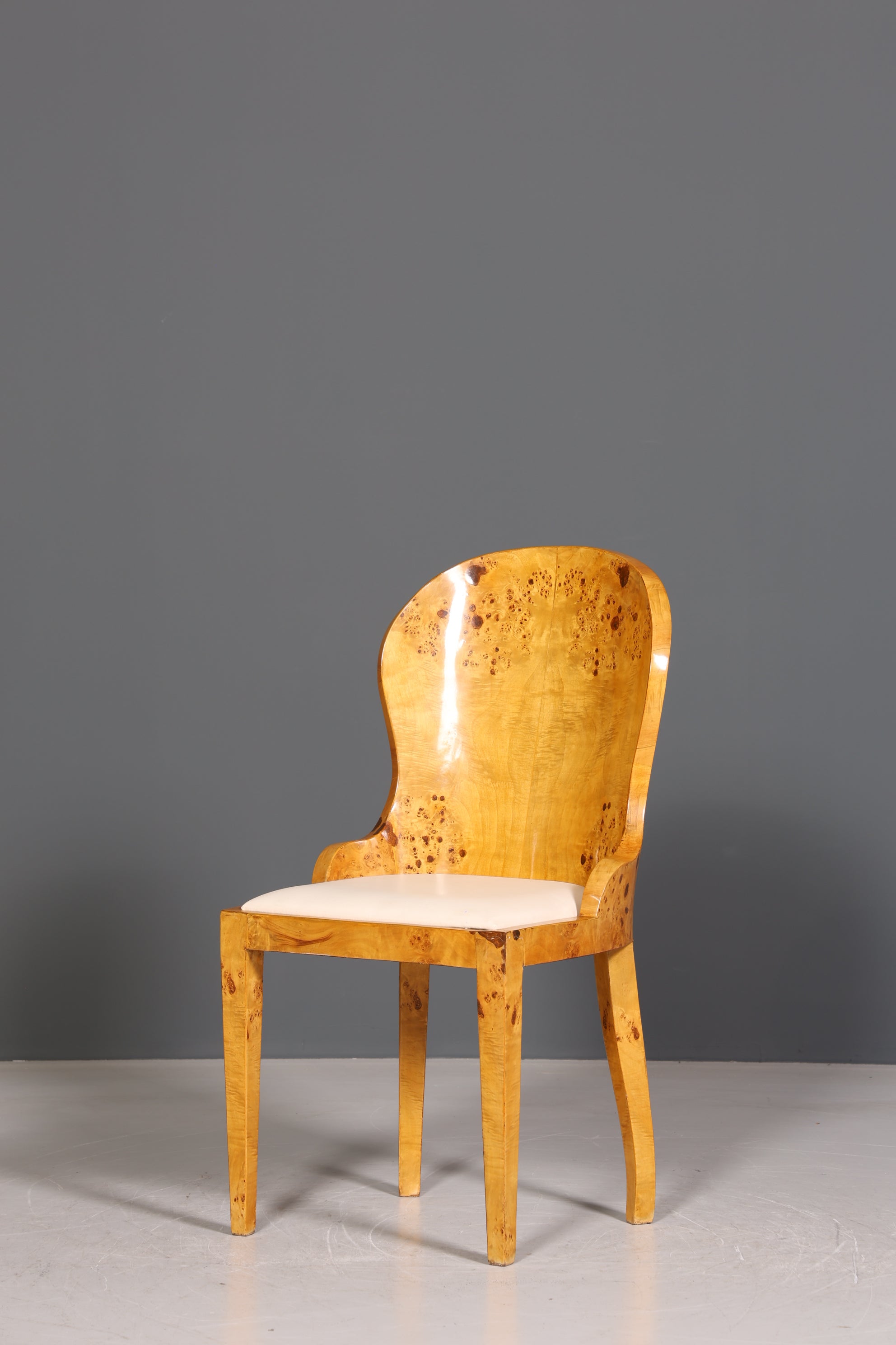 Edler Art Deco Design Stuhl Biedermeier Stil Sekretär Stuhl Birke Esszimmer Stuhl
