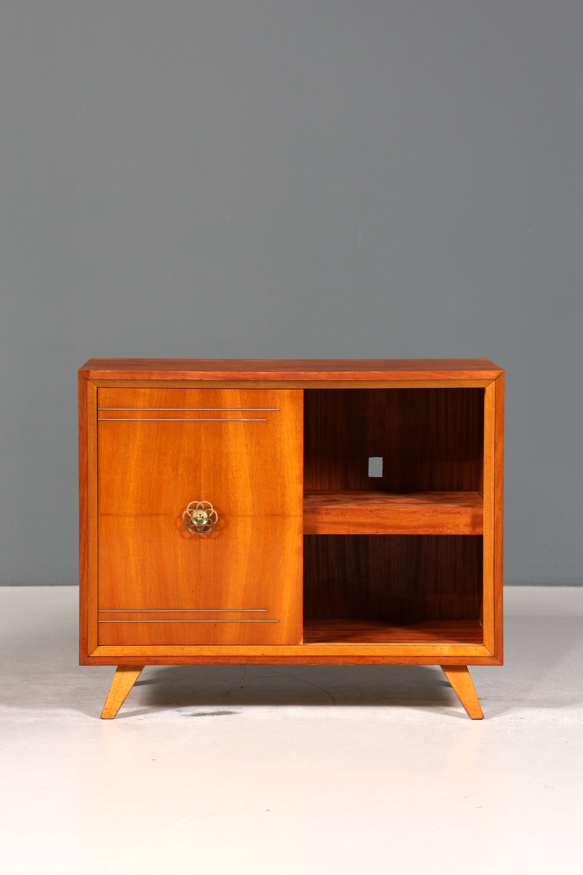 Traumhaftes Mid Century Sideboard Vintage Vitrine Schiebetür Kommode Bar Schrank 60s