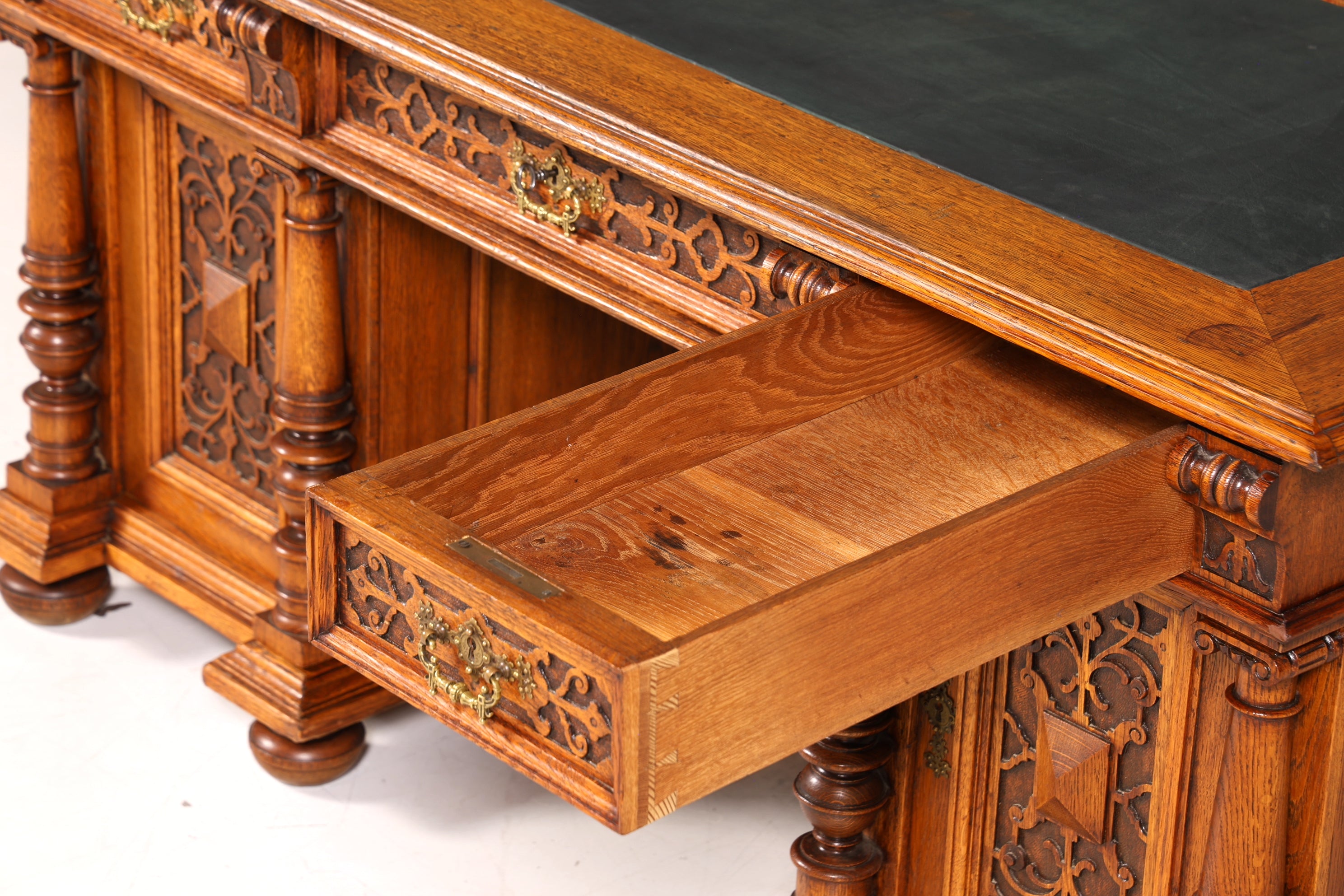 Traumhafter Gründerzeit Schreibtisch Jugendstil Bürotisch echt Holz Antik Office Desk