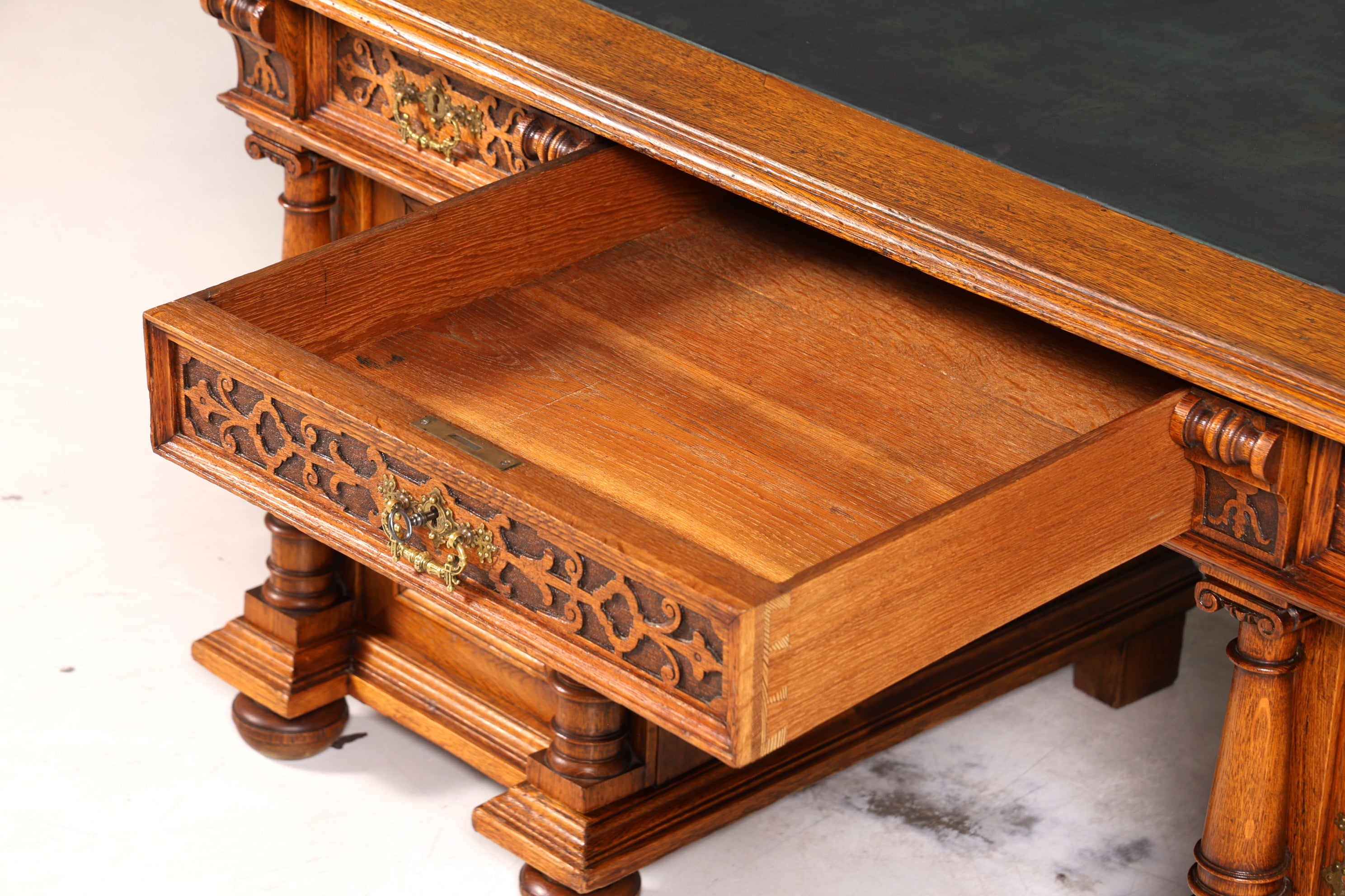 Traumhafter Gründerzeit Schreibtisch Jugendstil Bürotisch echt Holz Antik Office Desk