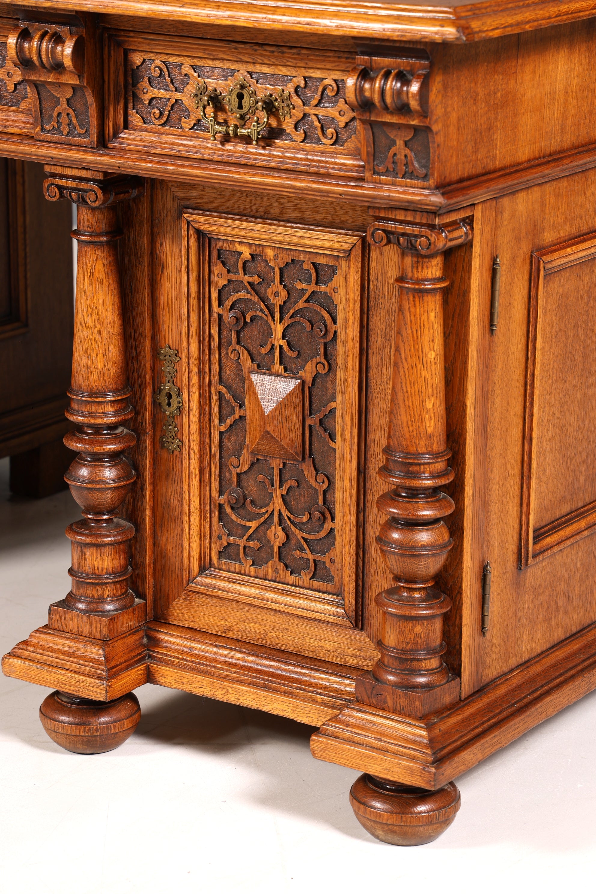 Traumhafter Gründerzeit Schreibtisch Jugendstil Bürotisch echt Holz Antik Office Desk