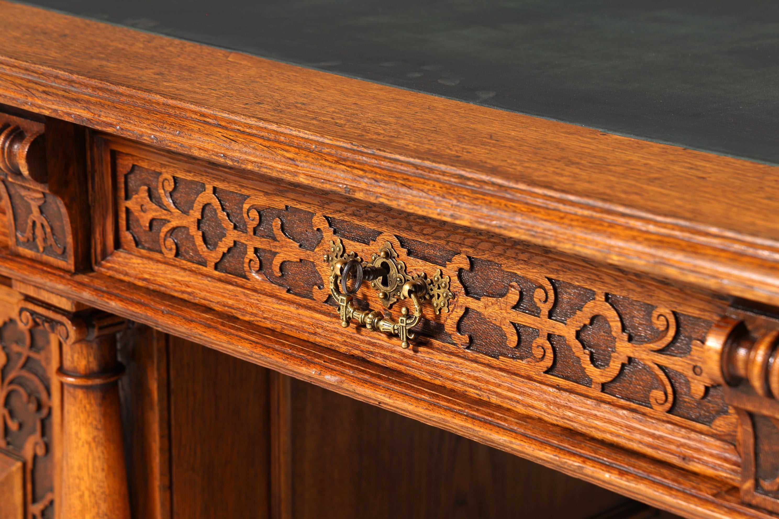 Traumhafter Gründerzeit Schreibtisch Jugendstil Bürotisch echt Holz Antik Office Desk