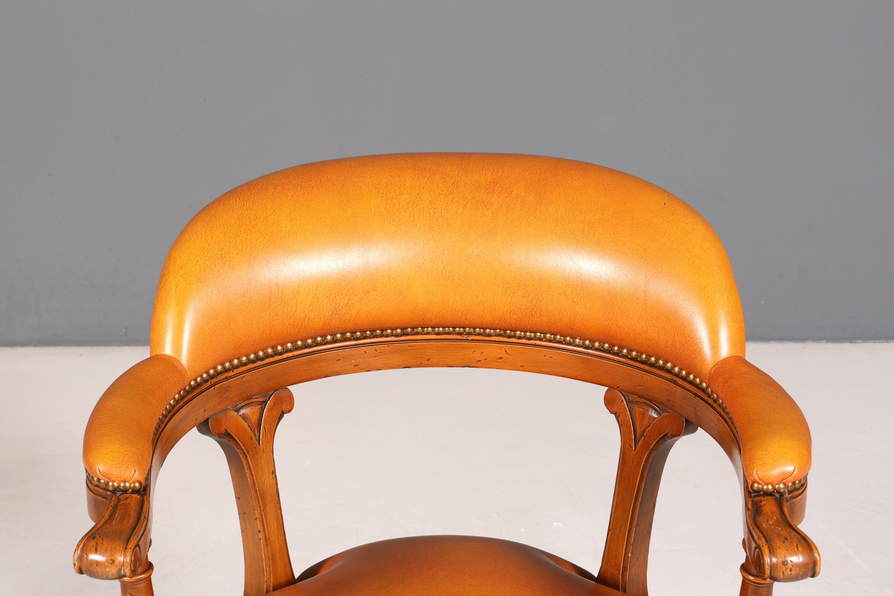 Wunderschöner Englischer Bürostuhl Captain Chair Englisch Cognac echt Leder Sessel Bürosessel