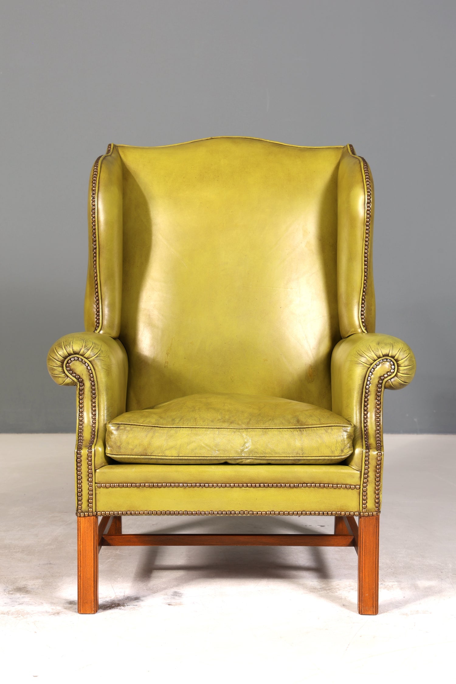 Wunderschöner Englischer Ohrenbacken Sessel Englisch Leder Herrensessel UK Armlehnsessel 2 von 2