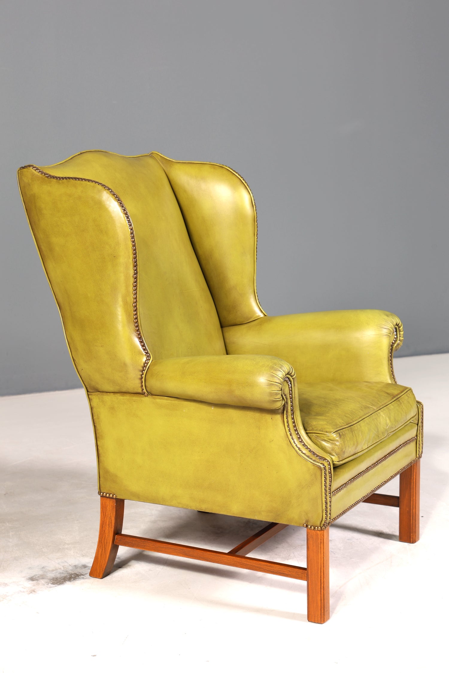 Wunderschöner Englischer Ohrenbacken Sessel Englisch Leder Herrensessel UK Armlehnsessel 2 von 2