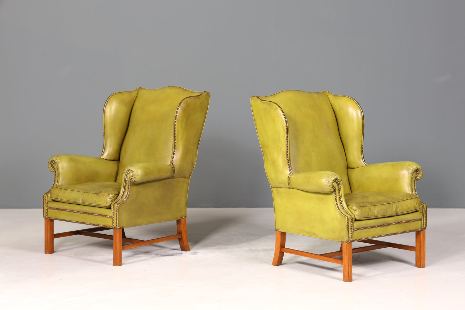 Wunderschöner Englischer Ohrenbacken Sessel Englisch Leder Herrensessel UK Armlehnsessel 2 von 2