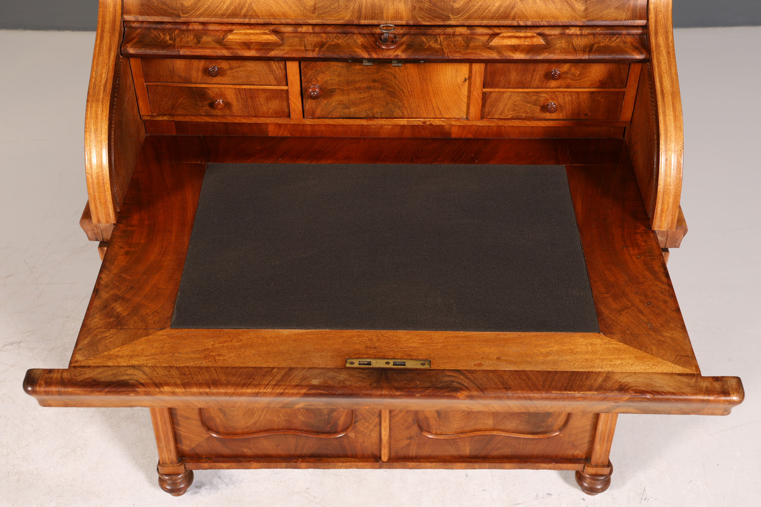 Beeindruckender Louis Philippe Sekretär Antik Rollladen Sekretär Schreibtisch Nussbaum Aufsatzsekretär