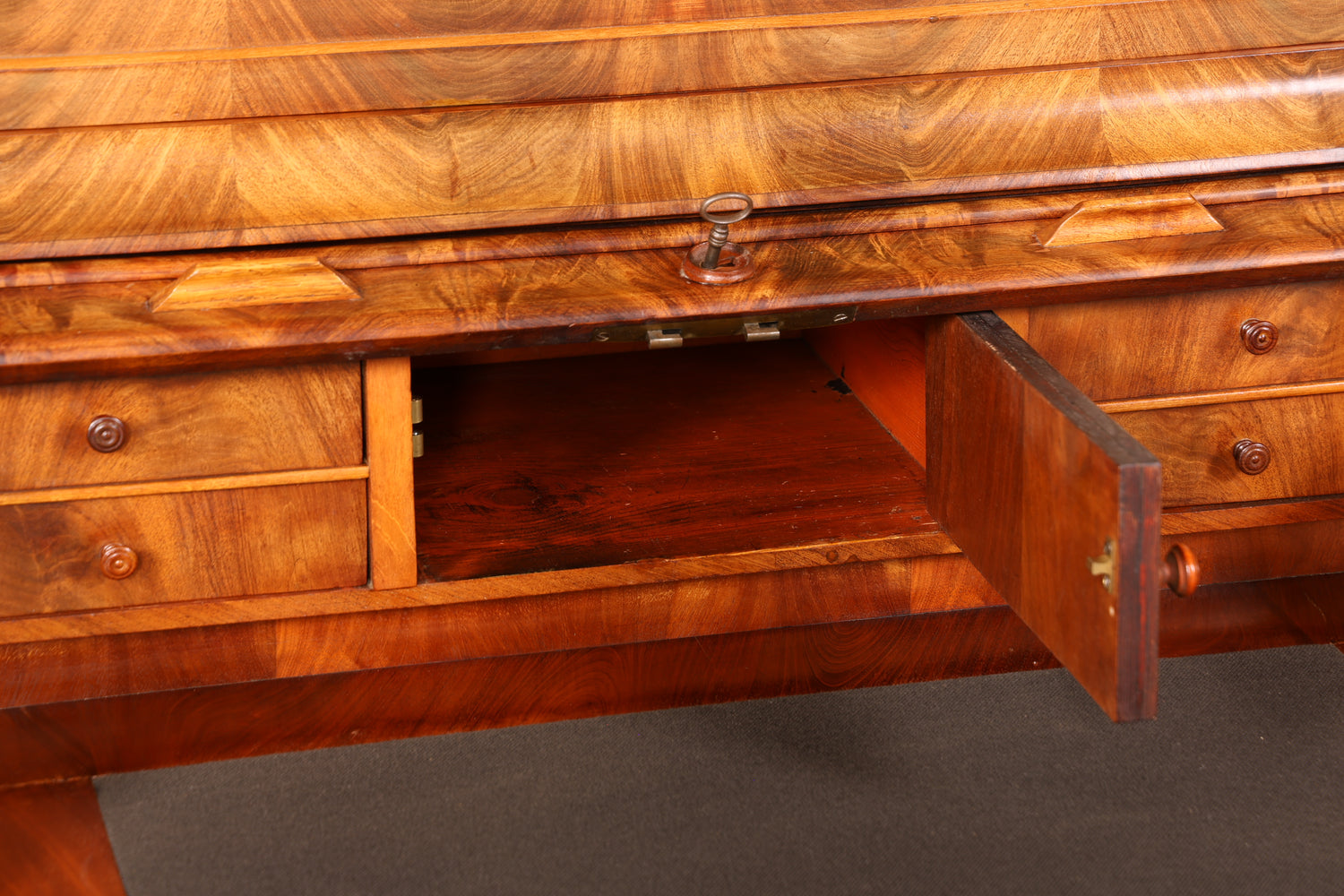Beeindruckender Louis Philippe Sekretär Antik Rollladen Sekretär Schreibtisch Nussbaum Aufsatzsekretär