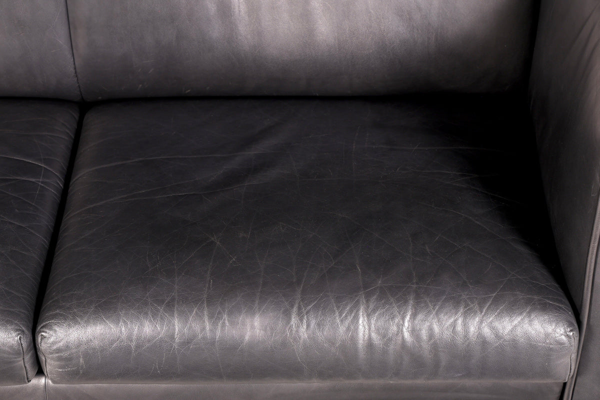 Wunderschönes Original De Sede DS-32 c Sofa Schwarz Echt Leder 2-Sitzer 90er Designer Ledersofa Couch Loungesofa Vintage