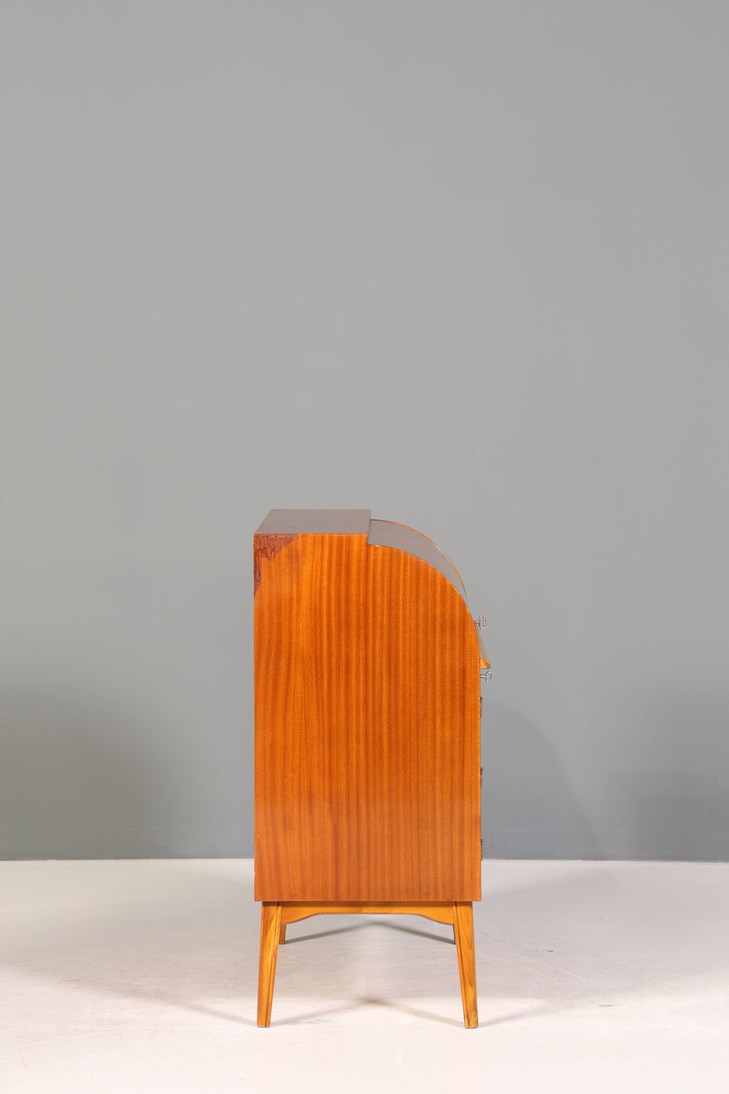 Wunderschöner Mid Century Rollladen Sekretär echt Holz Büro Schrank Vintage Schreibkommode