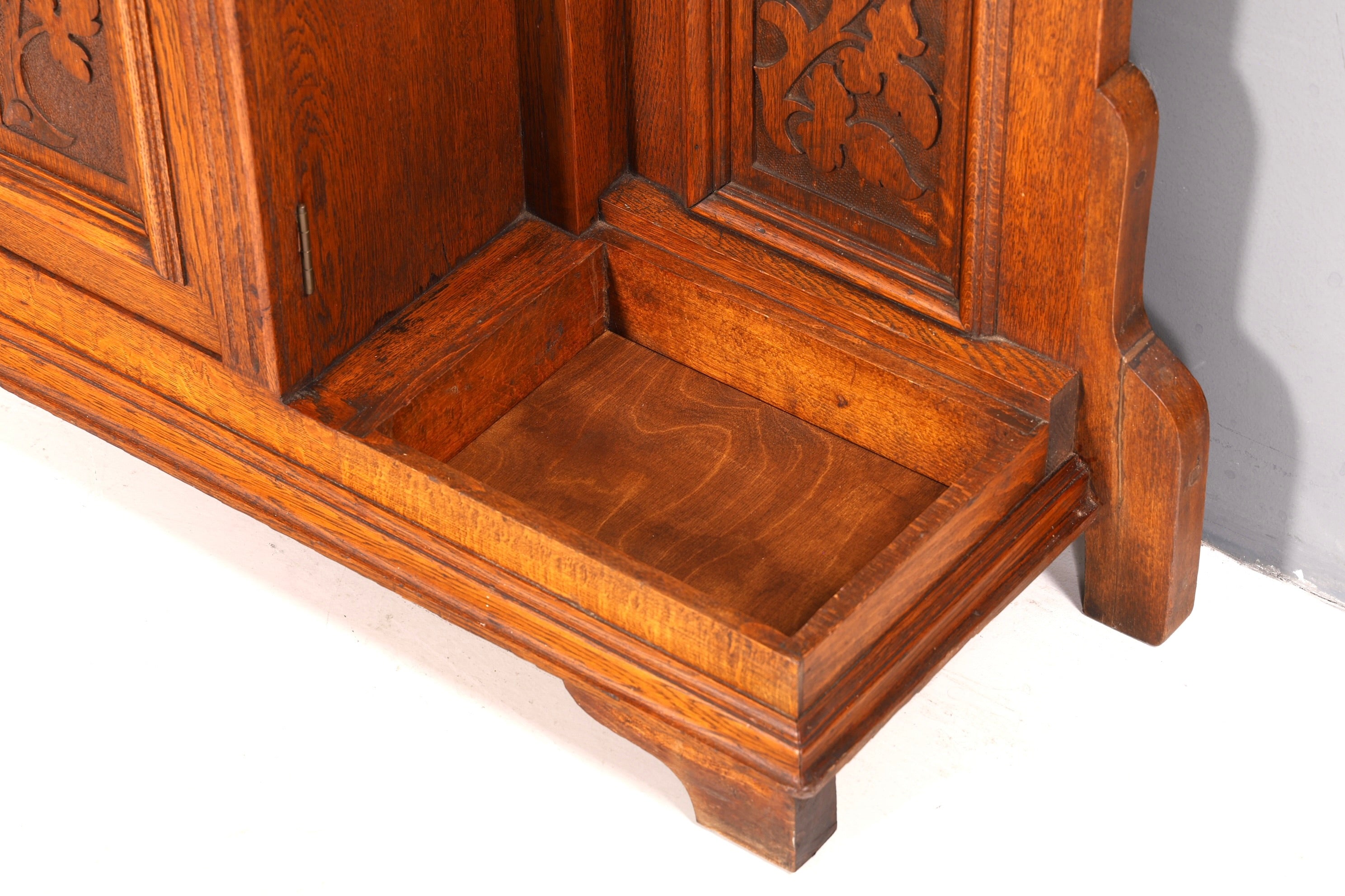 Traumhafte Jugendstil Garderobe Flurgarderobe Eiche Antik Kleiderwand mit Spiegel Dielenmöbel Wandgarderobe