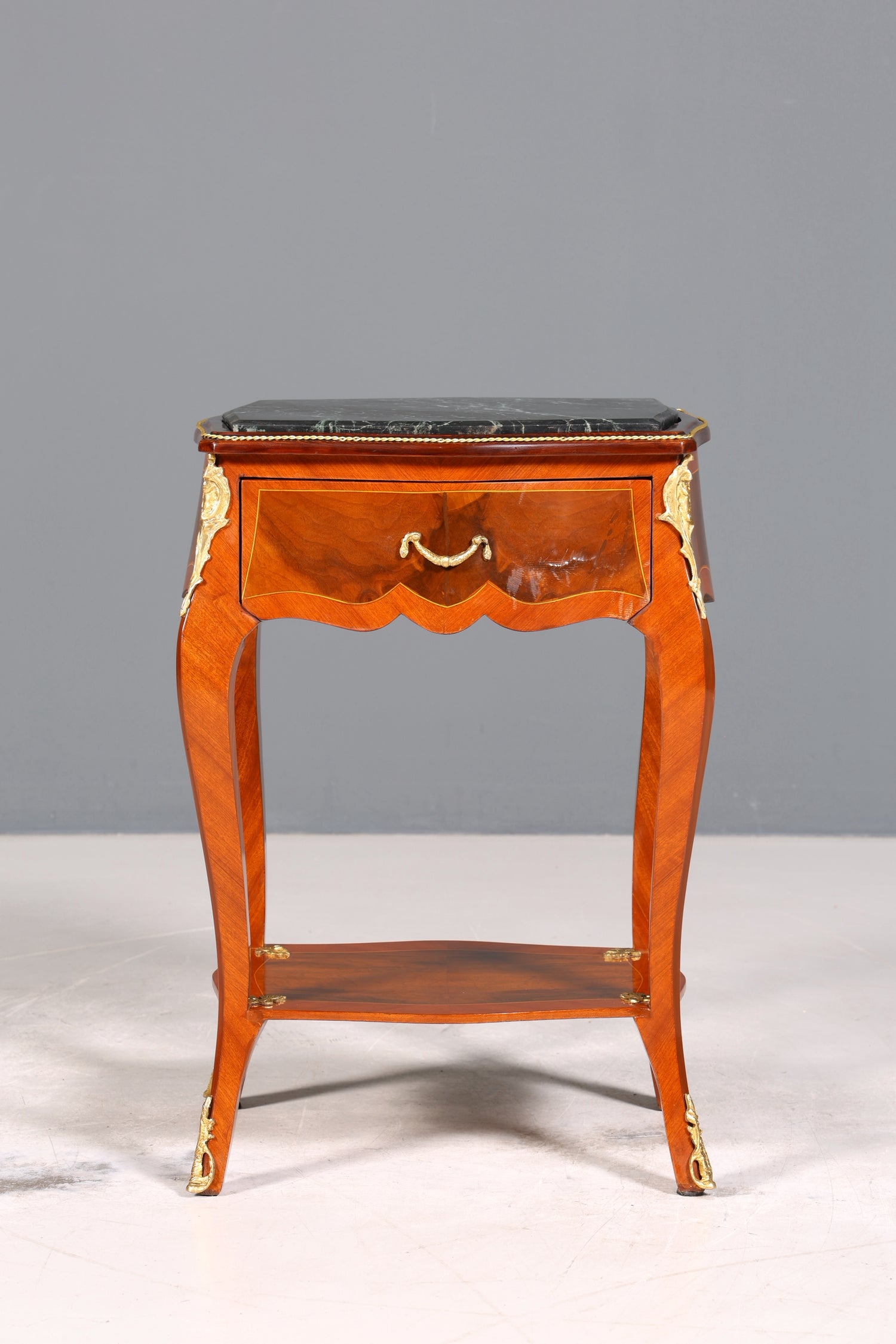 BA19-3 MIT BESCHÄDIGUNGEN / Traumhafter Louis XV Beistelltisch Barock Stil Ablagetisch Marmor Kommode Telefontisch