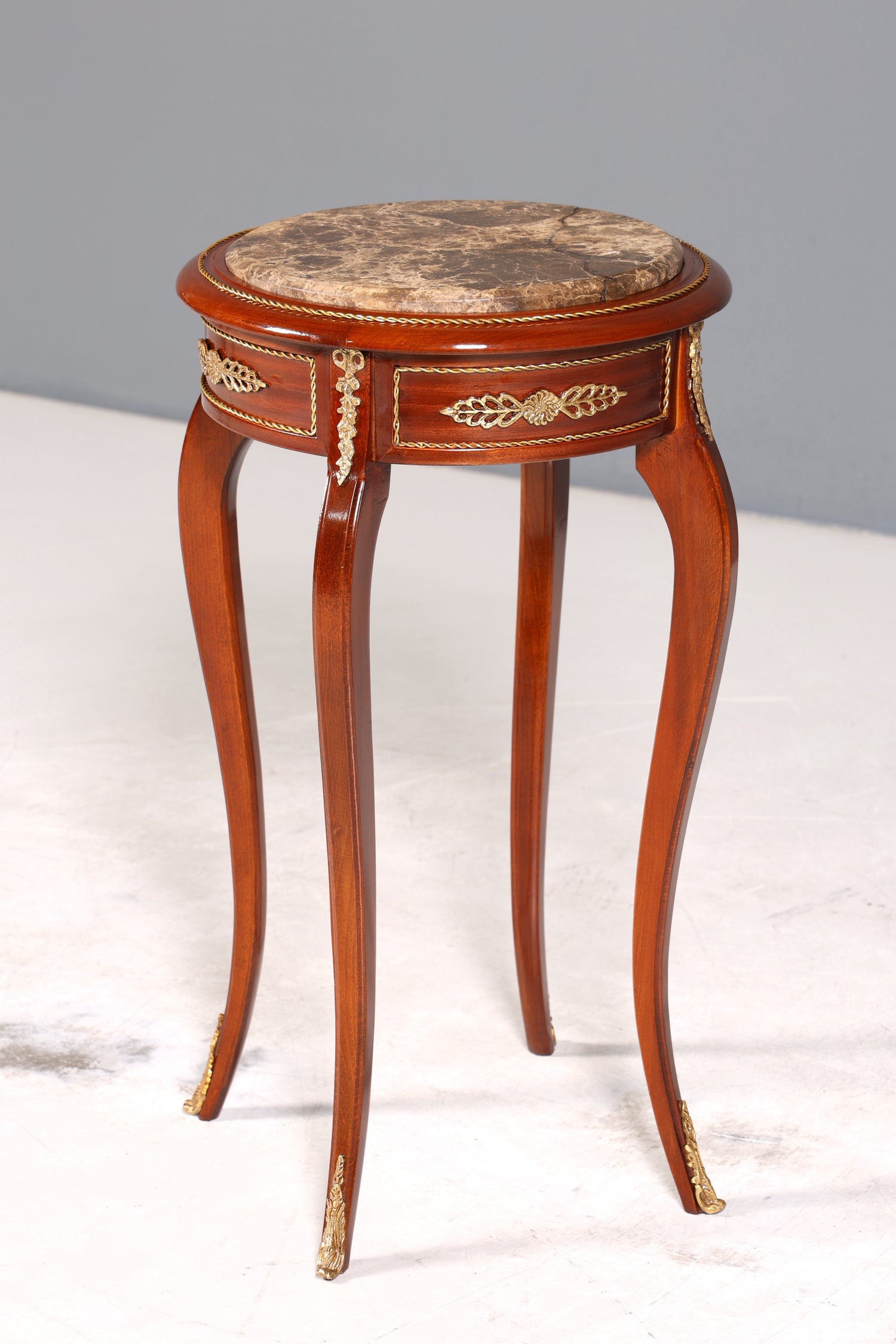 BA09-1 Finish MIT BESCHÄDIGUNG / Wunderschöner Barock Stil Beistelltisch Blumentisch Antik Stil Marmor Säule