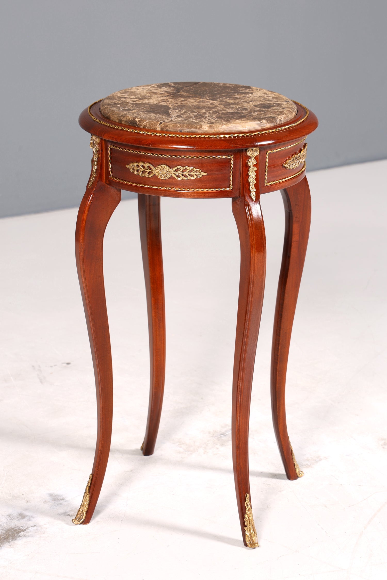 BA09-1 Finish MIT BESCHÄDIGUNG / Wunderschöner Barock Stil Beistelltisch Blumentisch Antik Stil Marmor Säule