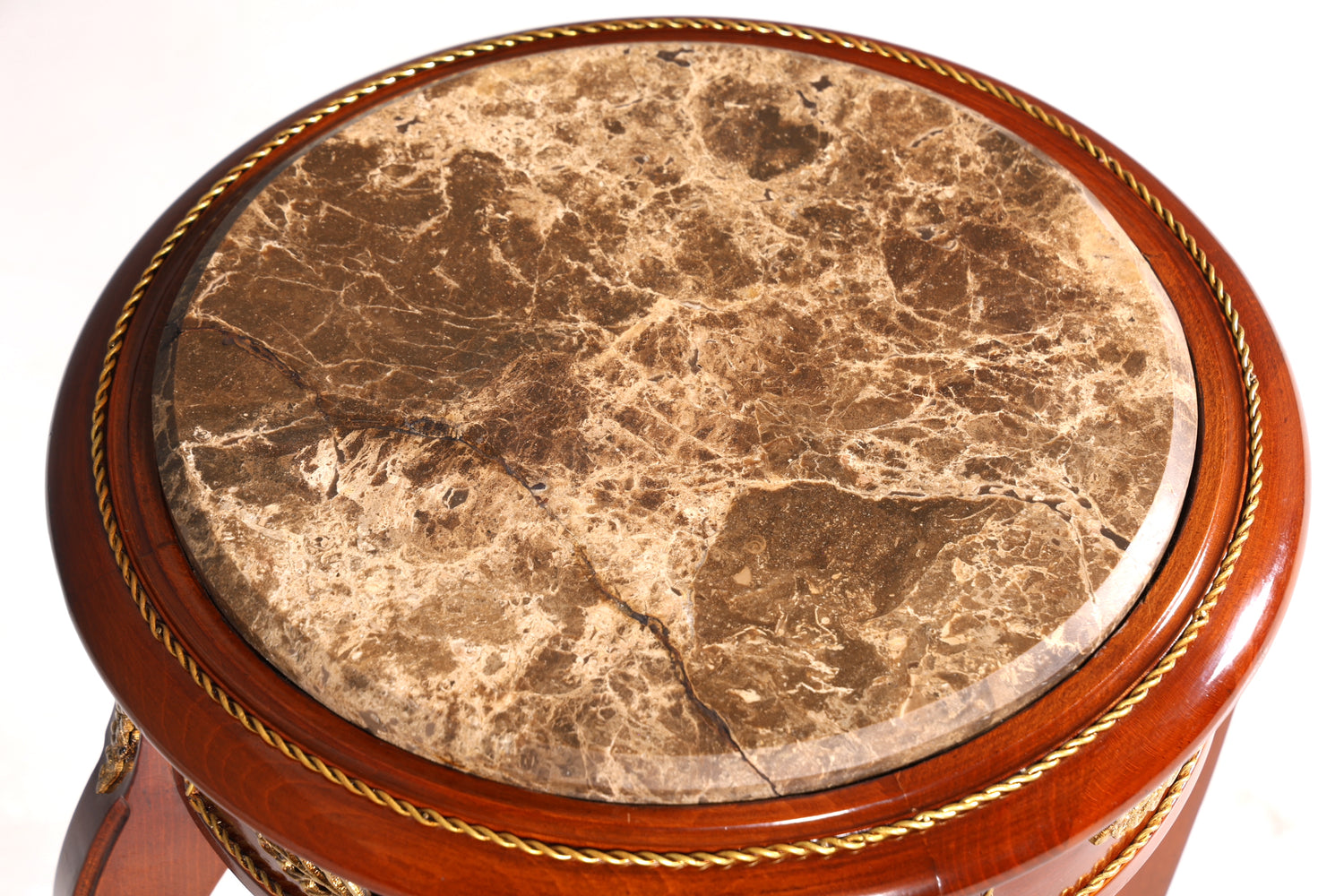 BA09-1 Finish MIT BESCHÄDIGUNG / Wunderschöner Barock Stil Beistelltisch Blumentisch Antik Stil Marmor Säule