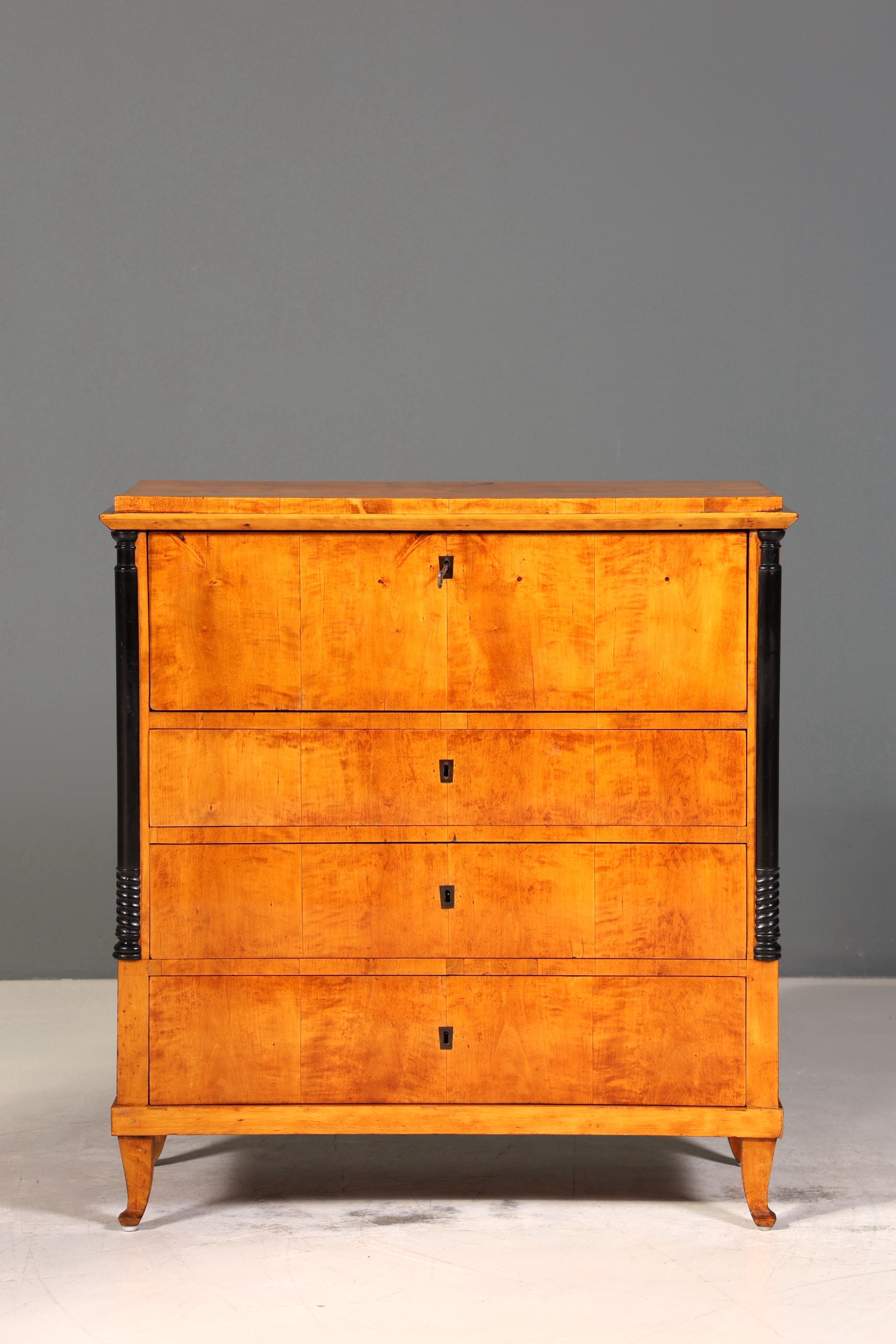 Wunderschöner Original Biedermeier Sekretär um 1860 Kommode Antik Bürokommode Englisch Säulen