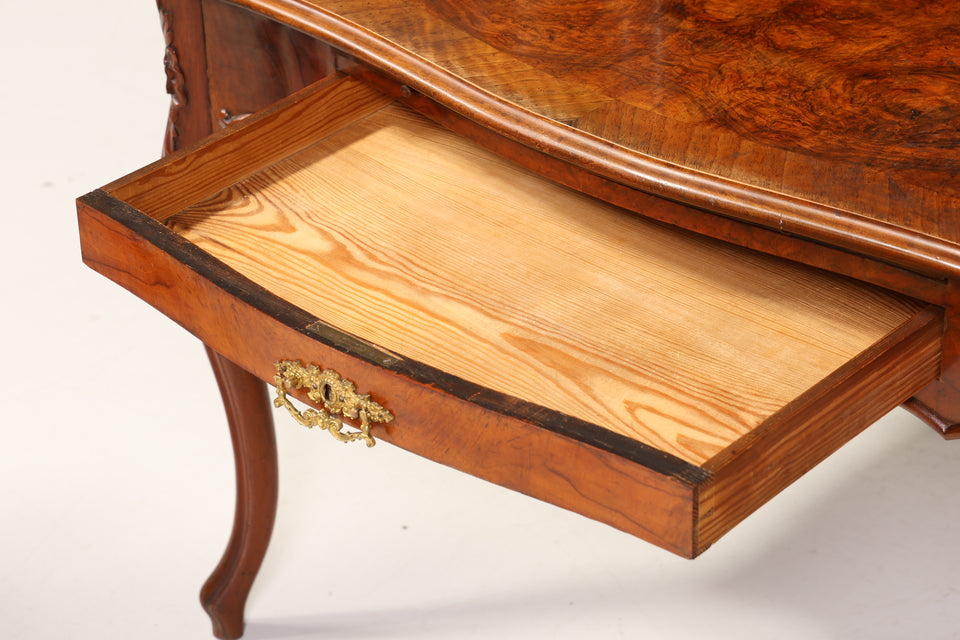 Filigraner Louis Philippe Sekretär Antik um 1880 massiv Holz Schreibtisch Office Table