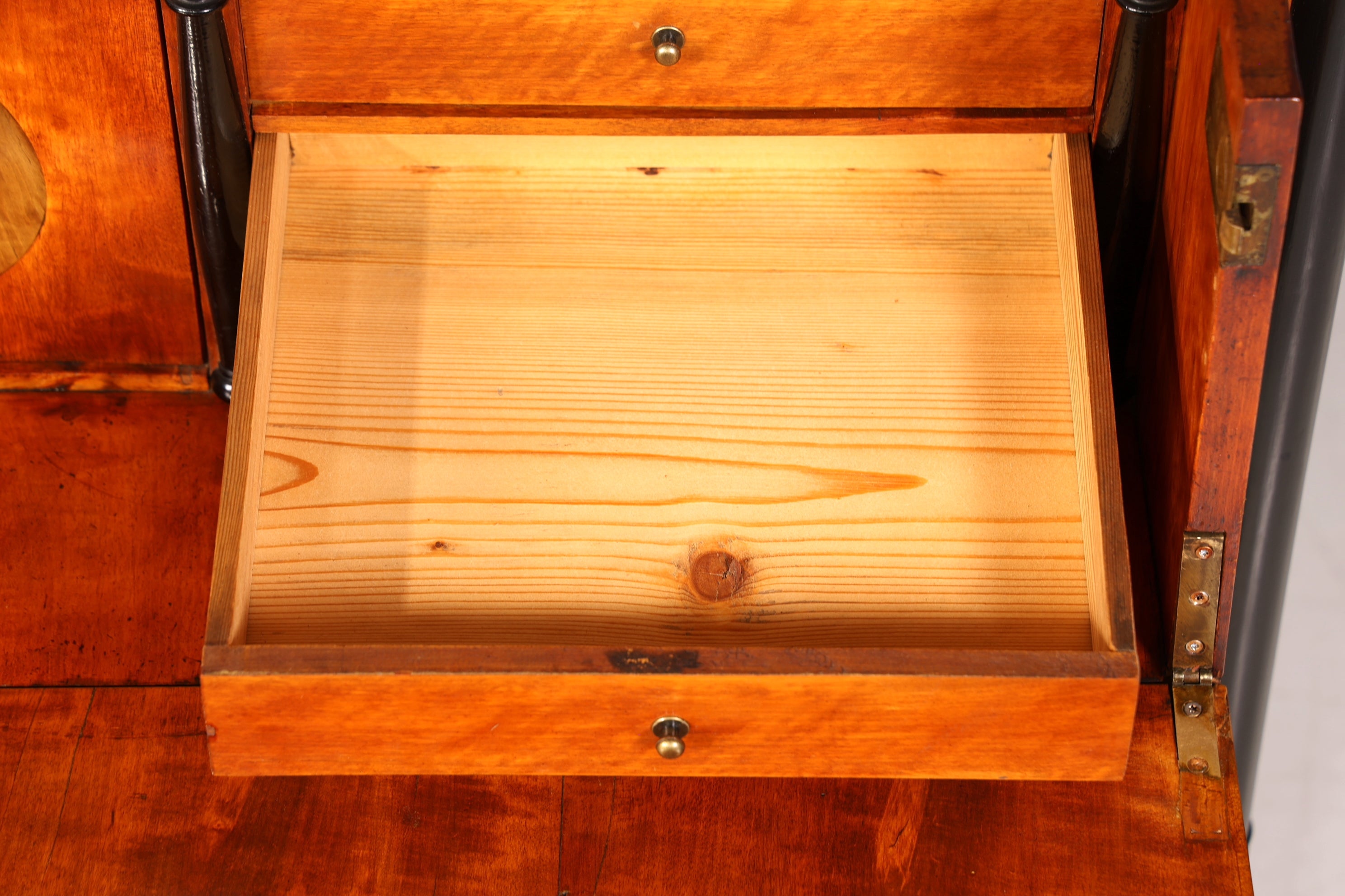 Wunderschöner Original Biedermeier Sekretär um 1860 Kommode Antik Bürokommode Englisch Säulen