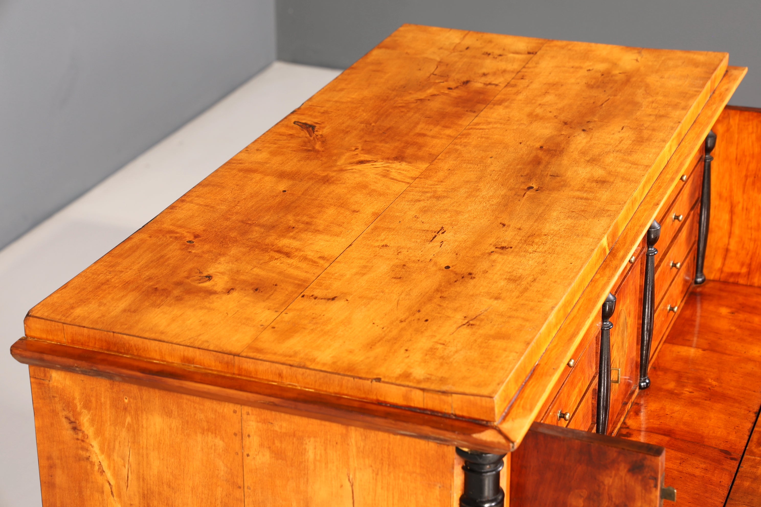 Wunderschöner Original Biedermeier Sekretär um 1860 Kommode Antik Bürokommode Englisch Säulen