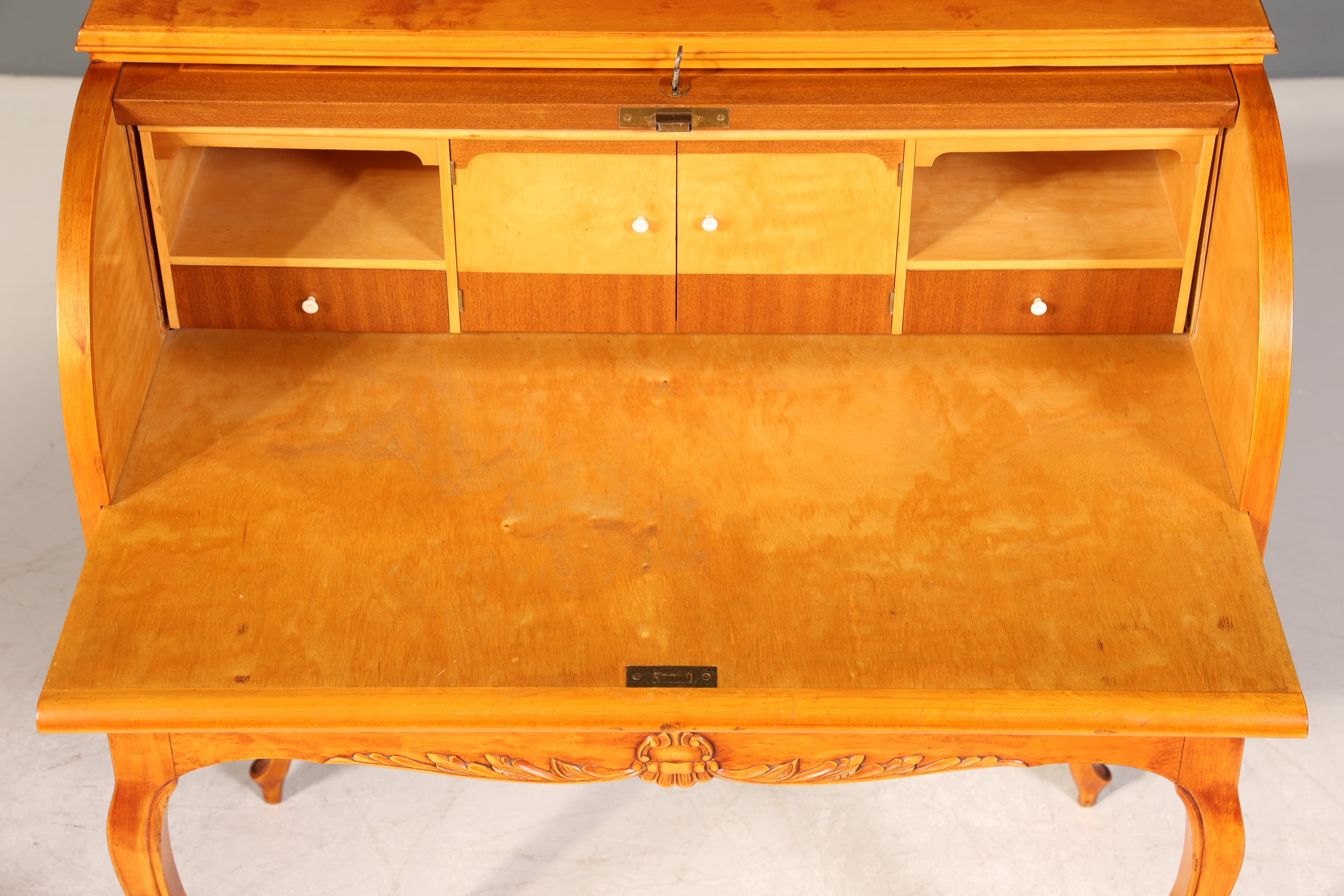 Wunderschöner Rollladen Sekretär Chippendale Stil um 1940 Büro Kommode Schreibkommode