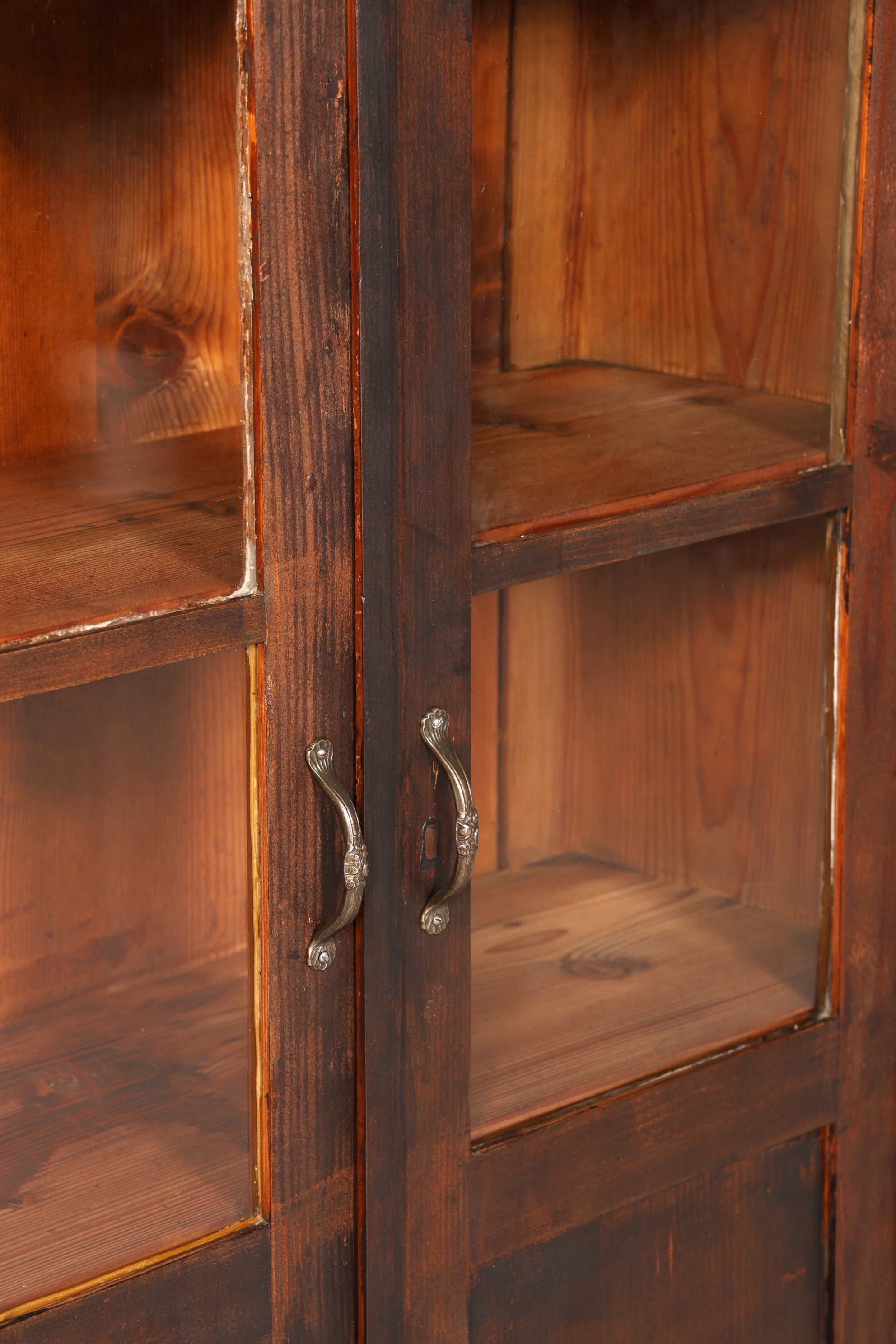 Traumhafte Jugendstil Vitrine Antike Holz Bücherschrank Eiche Antik Schrank Geschirrschrank
