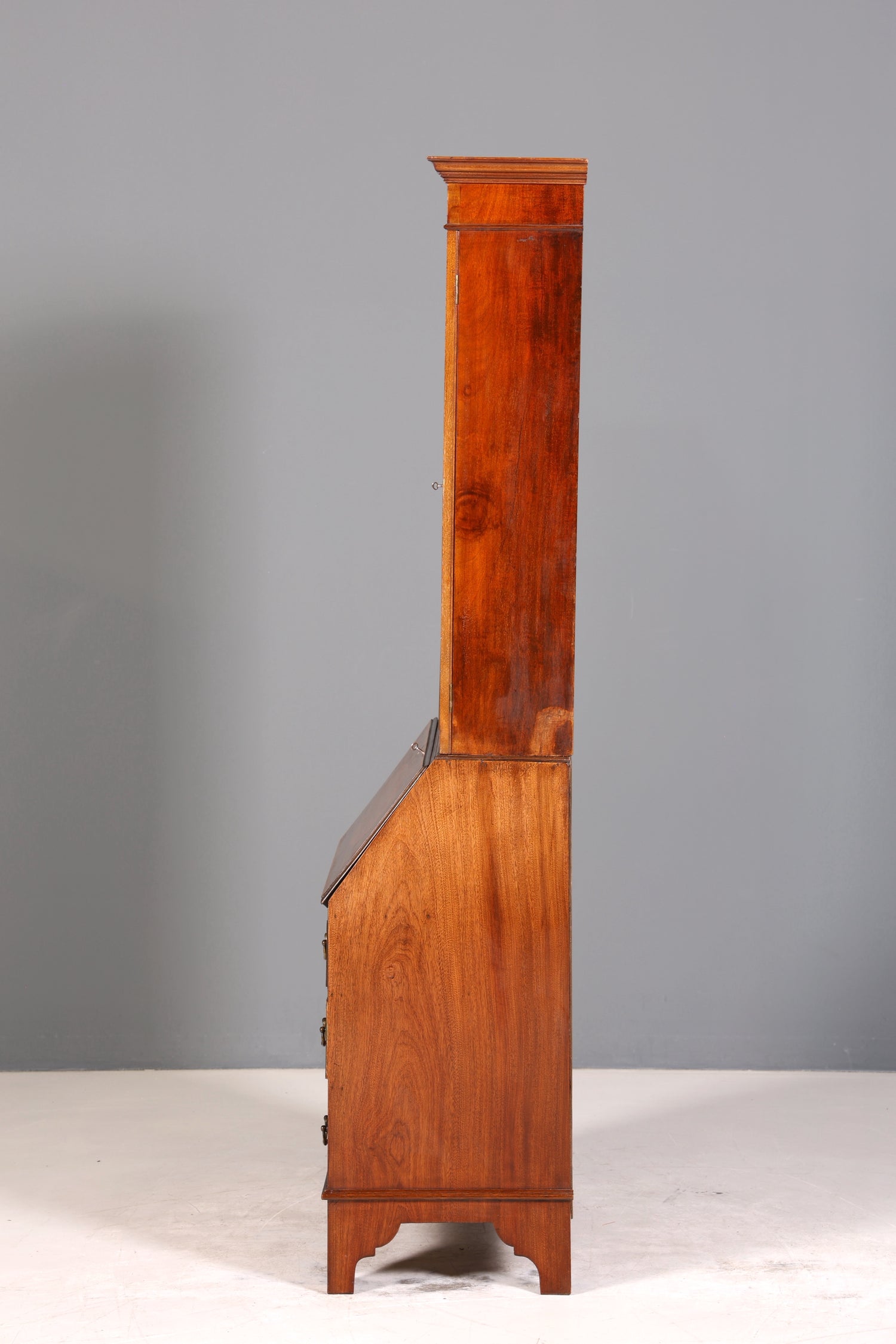 Stilvoller Englischer Sekretär Büro Aufsatzsekretär Antik 60S Vitrinen Schrank UK