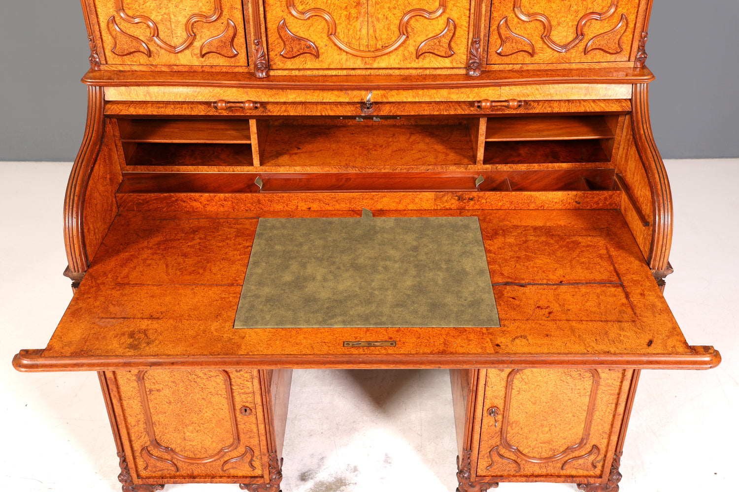 Beeindruckender Louis Philippe Sekretär Antik Rollladen Sekretär Schreibtisch Nussbaum Aufsatzsekretär