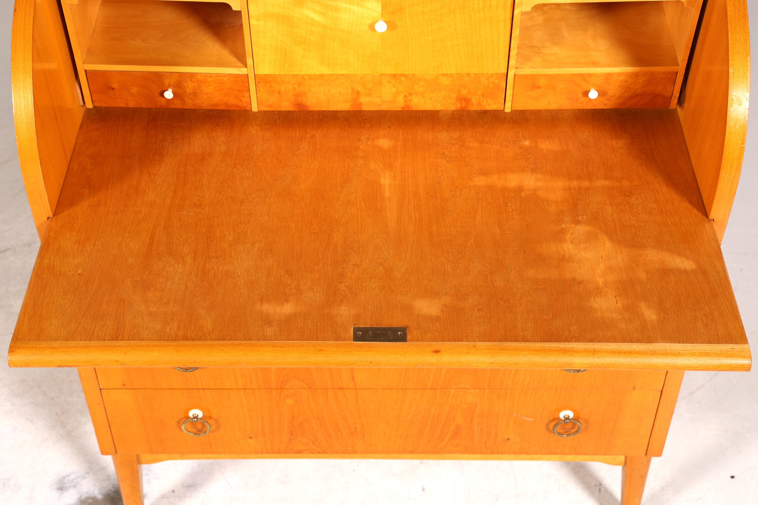 Stilvoller Mid Century Rollladen Sekretär echt Holz Büro Schrank Vintage Schreibkommode