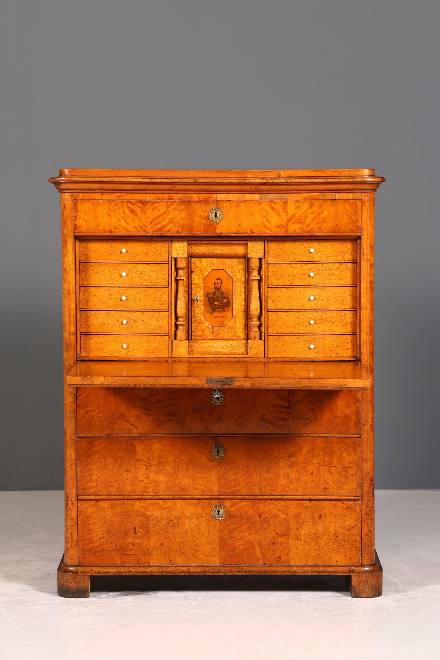 Edler Biedermeier Sekretär Vertiko Louis Philippe Highboard Kommode Schrank um 1880