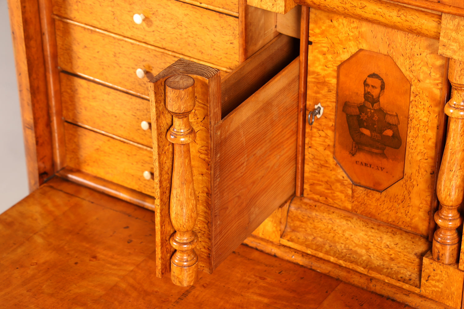 Edler Biedermeier Sekretär Vertiko Louis Philippe Highboard Kommode Schrank um 1880