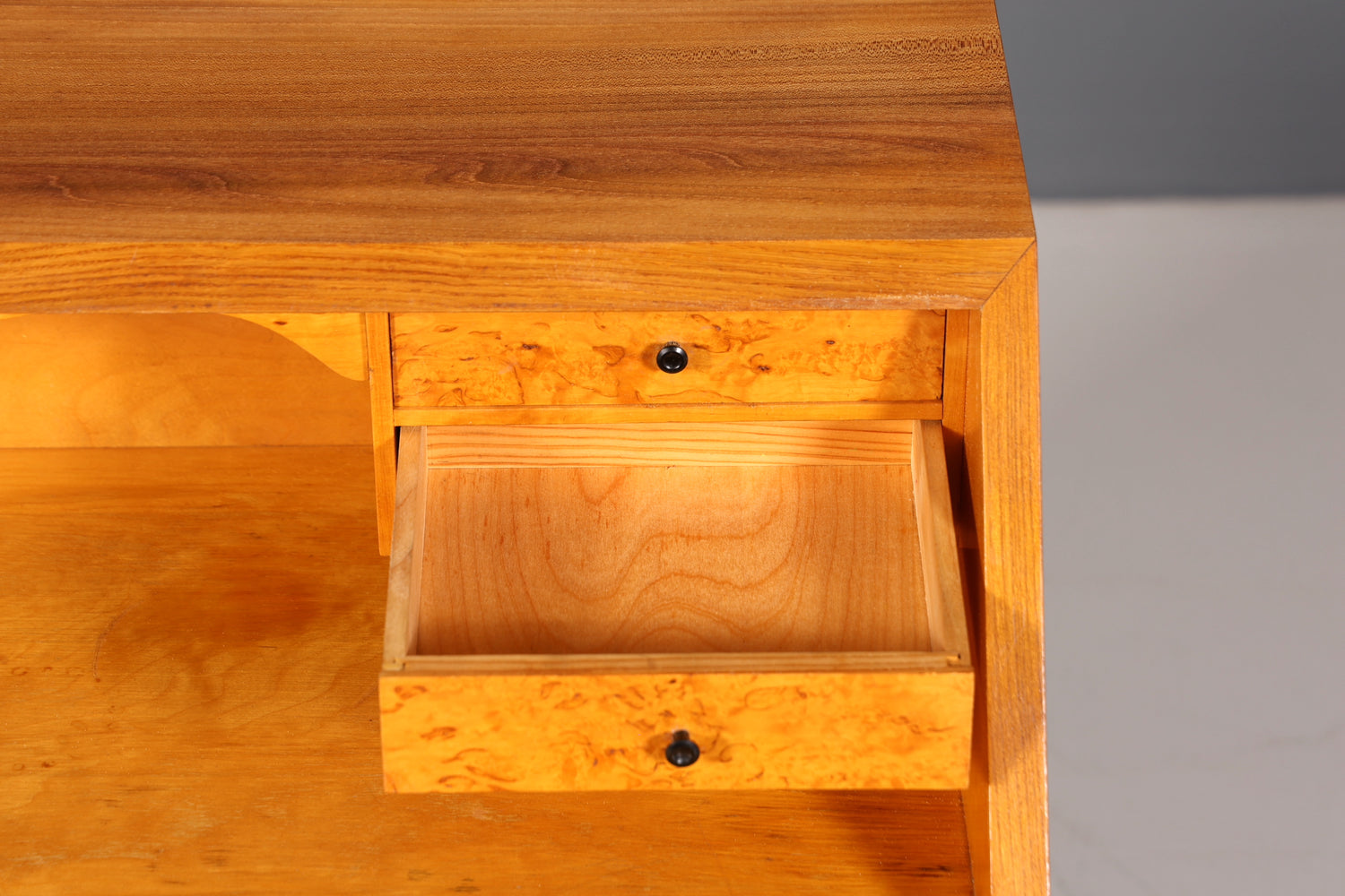 Schlichter Mid Century Sekretär Vintage Schreibmöbel echt Holz Kommode Office Secretary