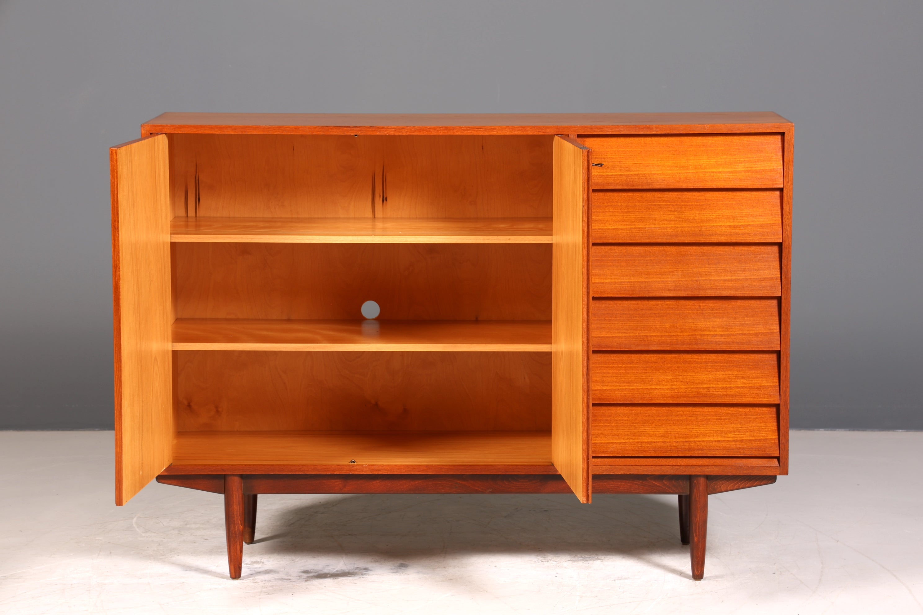 Wunderschönes Mid Century Highboard Teak Holz Schrank Büro Kommode 60er Jahre