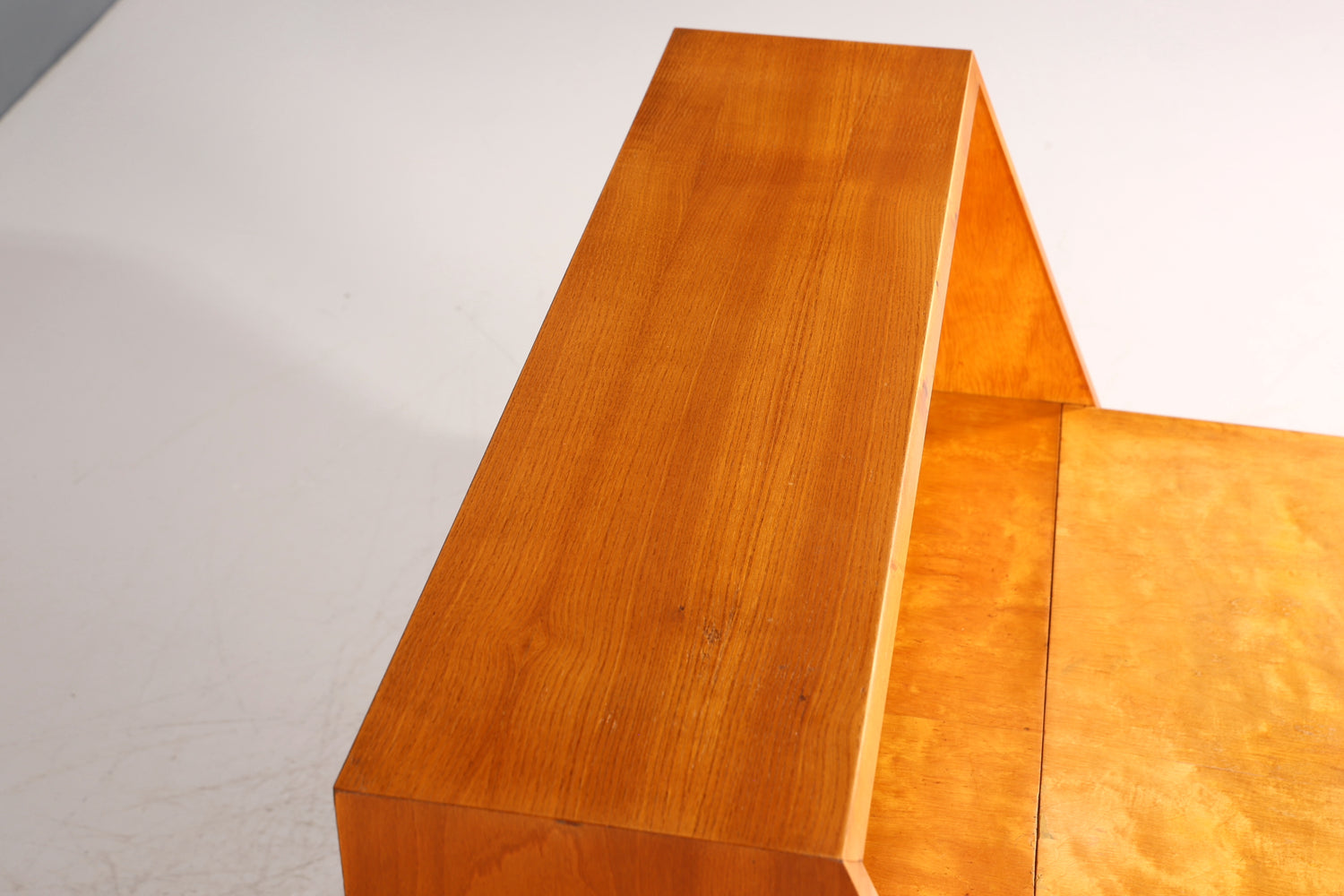 Schlichter Mid Century Sekretär Vintage Schreibmöbel echt Holz Kommode Office Secretary
