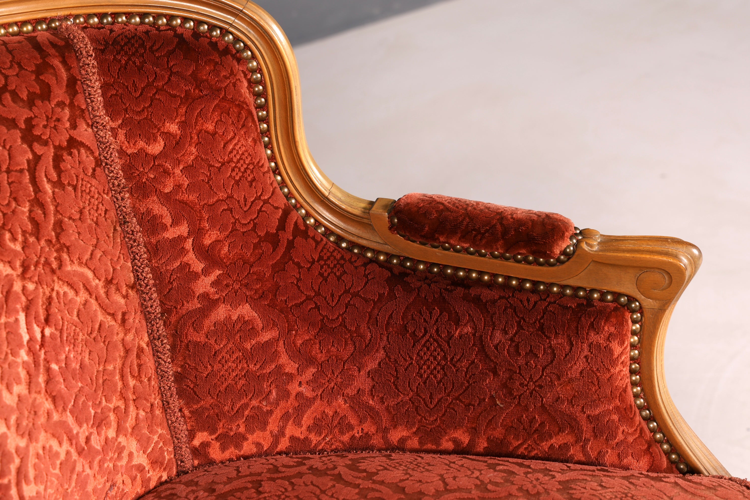Edler Chippendale Armlehnsessel Barock Stil Sessel Samt Stoff Armchair Sessel 1 von 2