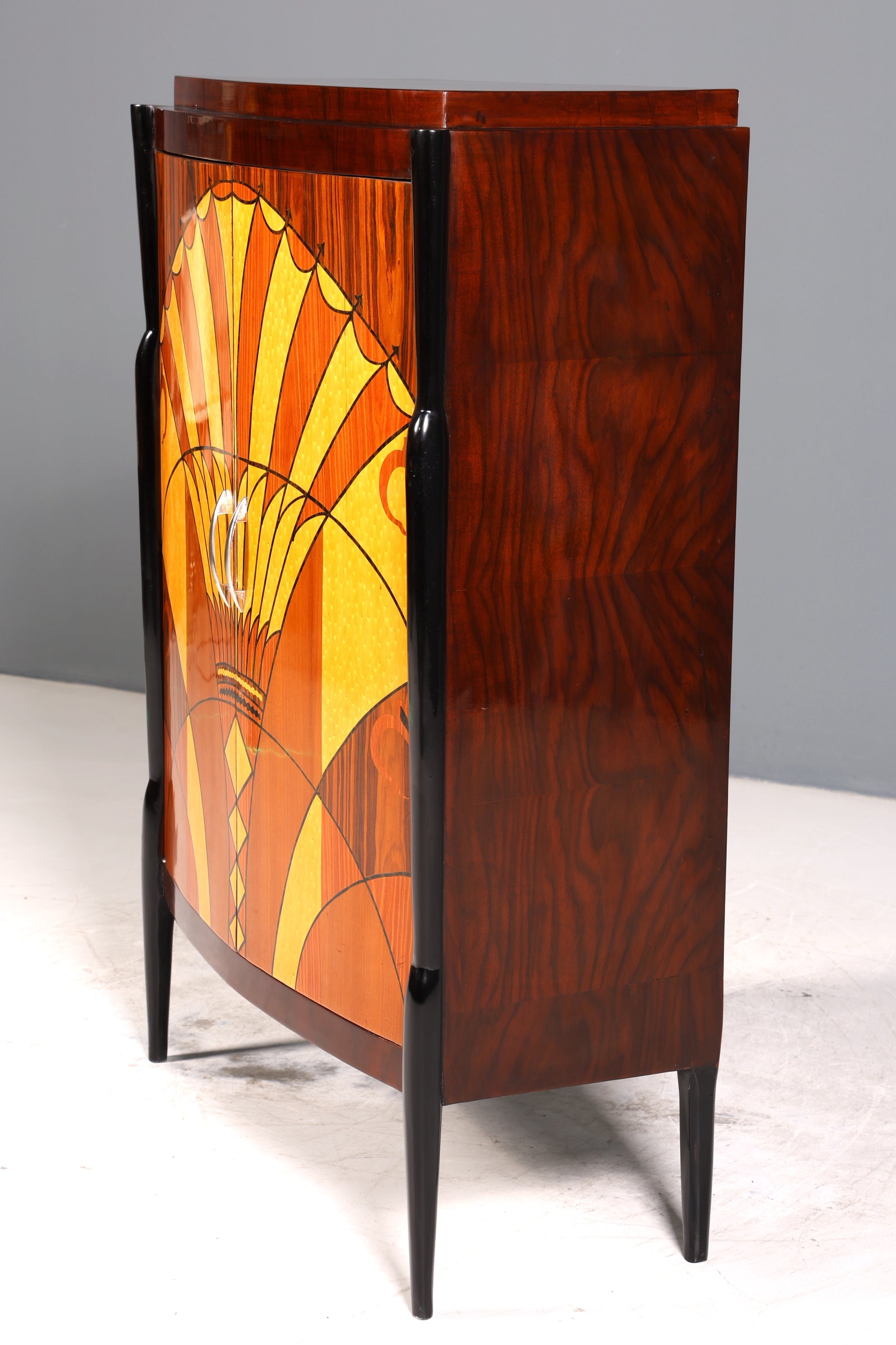 Edles Art Deco Stil Highboard Schrank Kommode Vertiko Sun Cabinet
