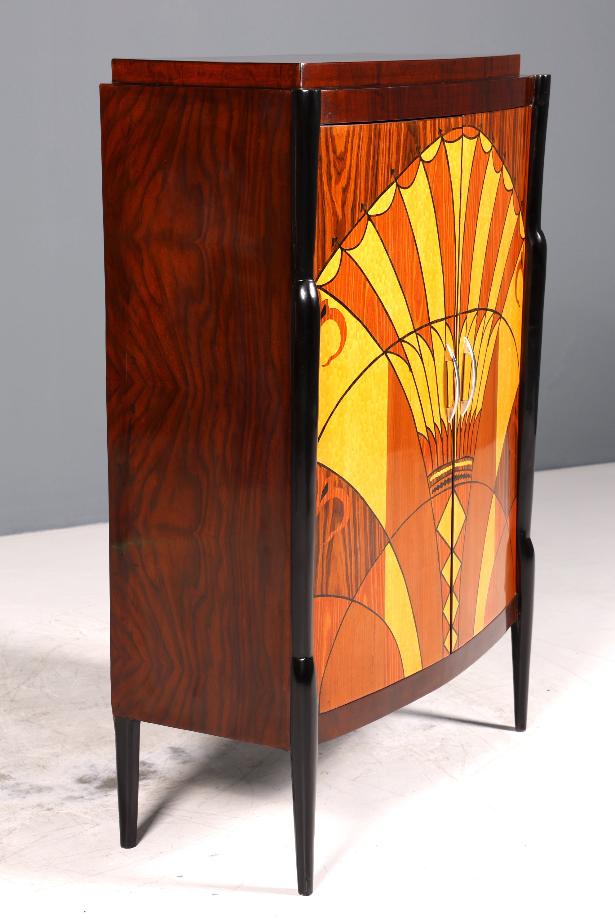 Edles Art Deco Stil Highboard Schrank Kommode Vertiko Sun Cabinet