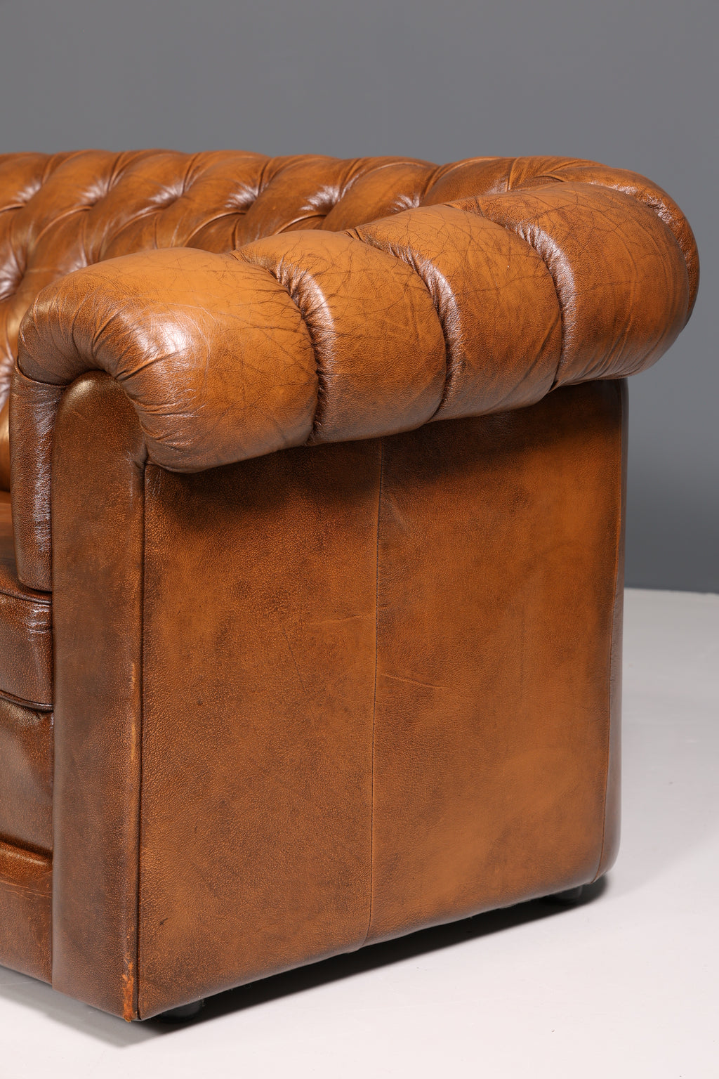 Edles Original Chesterfield 3er Sofa Englisch echt Leder Couch