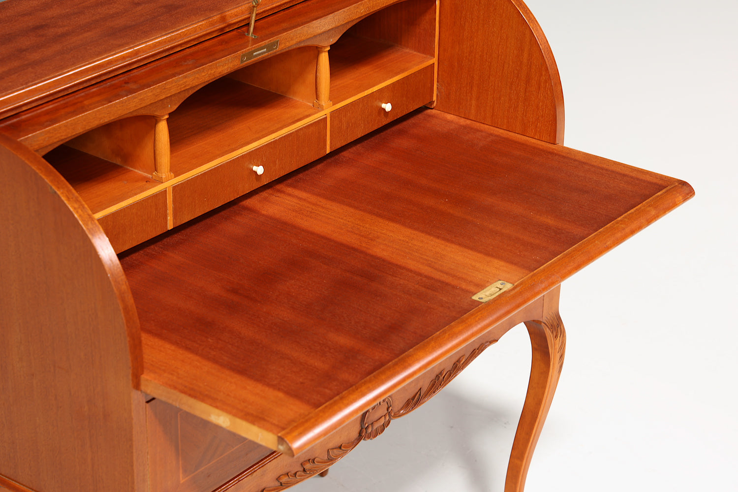 Stilvoller Schwedischer Rolladen Sekretär echt Holz Büro Kommode skandinavisches Design