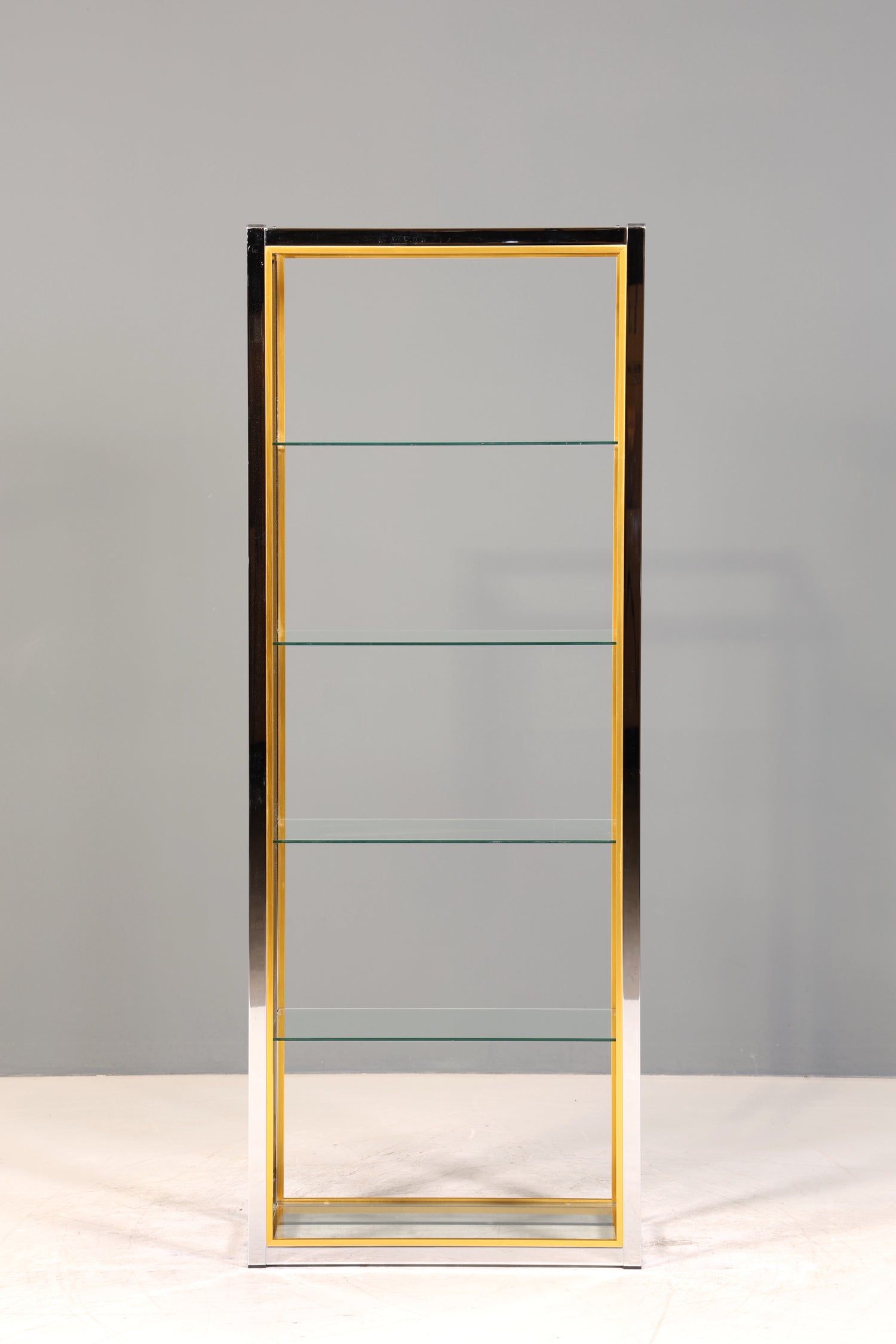 Wunderschönes Bücherregal Design by Renato Zevi Chrome Regal Mid Century Buchablage 1 von 2