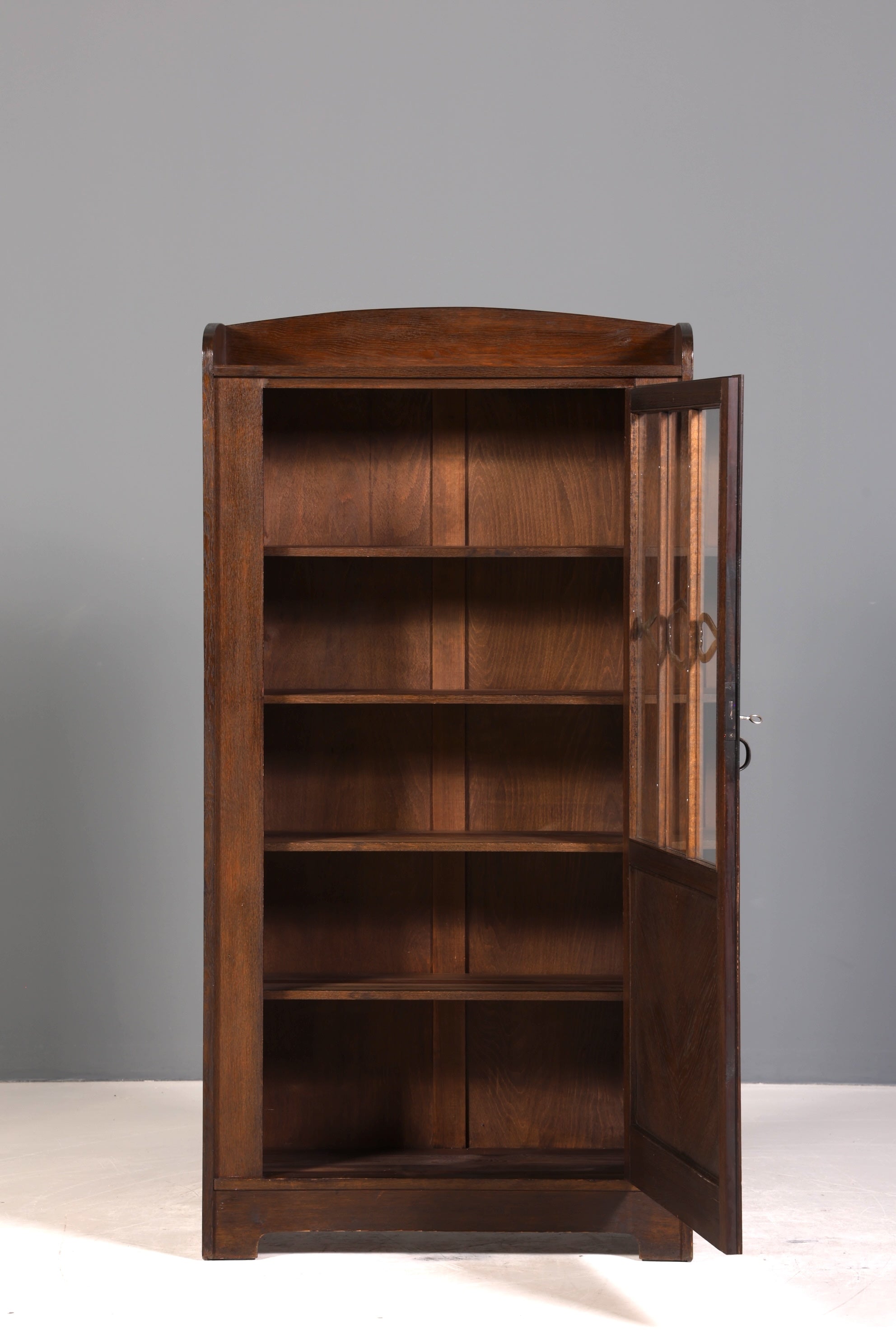 Traumhafte Jugendstil Vitrine Antike Holz Bücherschrank Eiche Antik Schrank Geschirrschrank