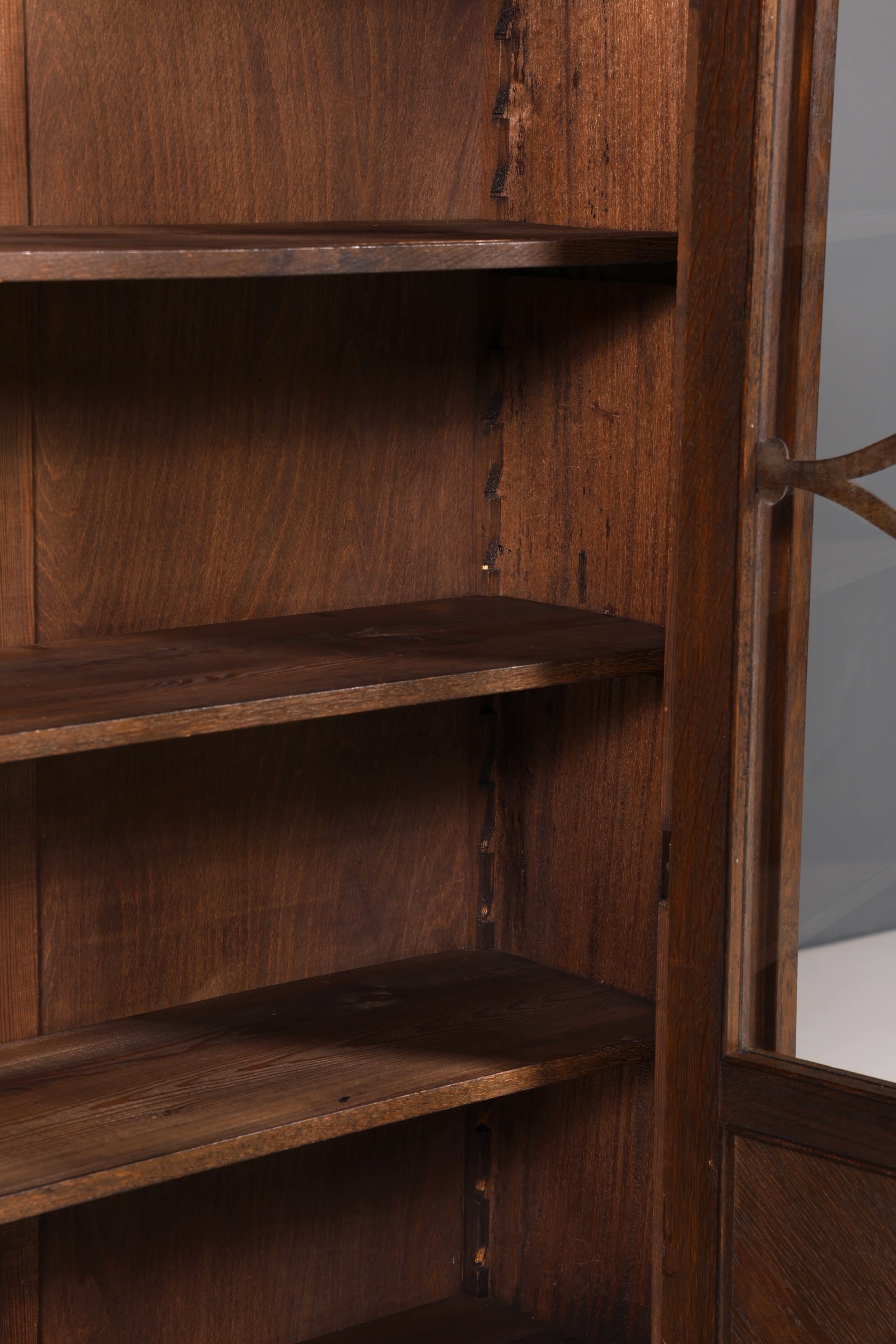 Traumhafte Jugendstil Vitrine Antike Holz Bücherschrank Eiche Antik Schrank Geschirrschrank