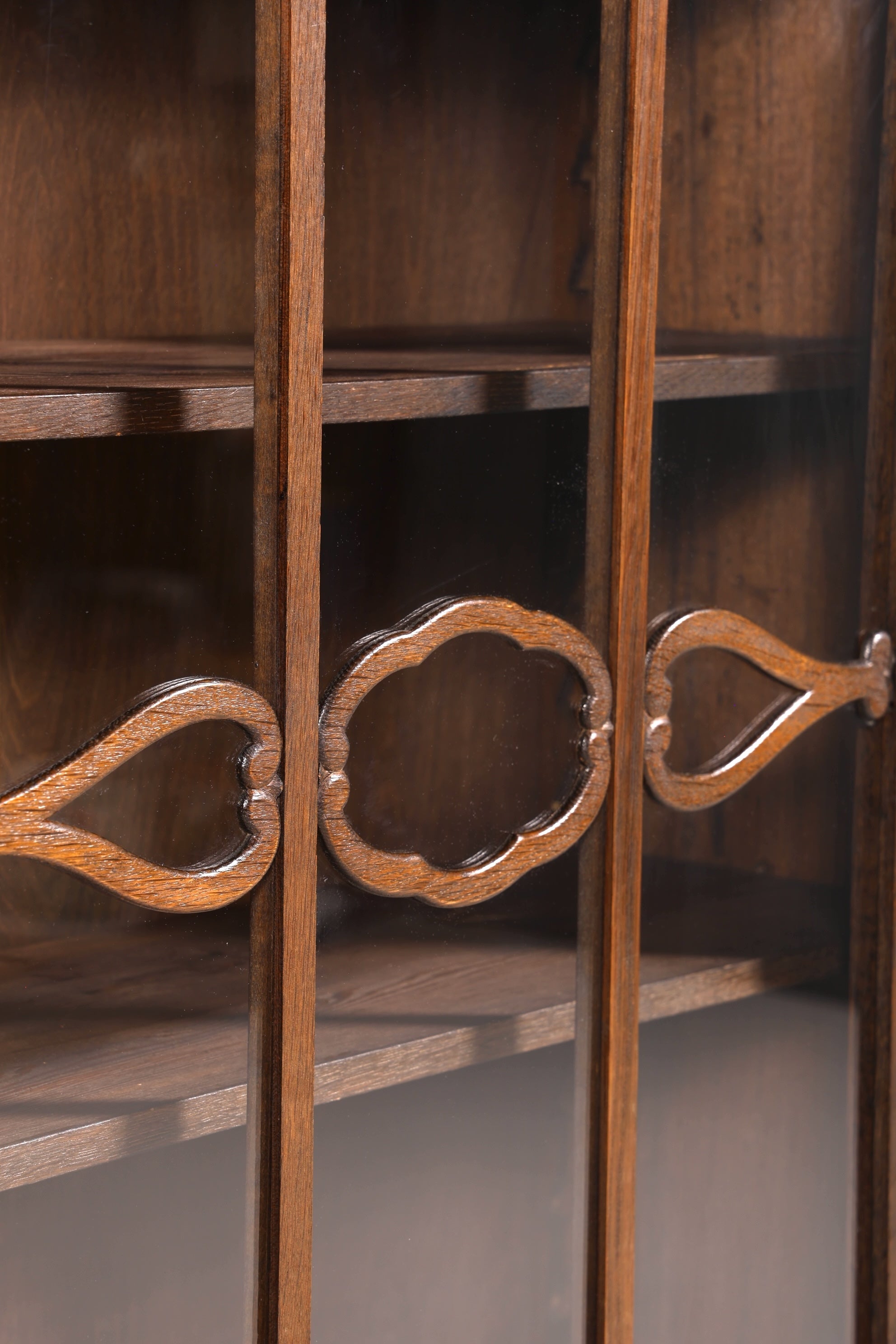 Traumhafte Jugendstil Vitrine Antike Holz Bücherschrank Eiche Antik Schrank Geschirrschrank