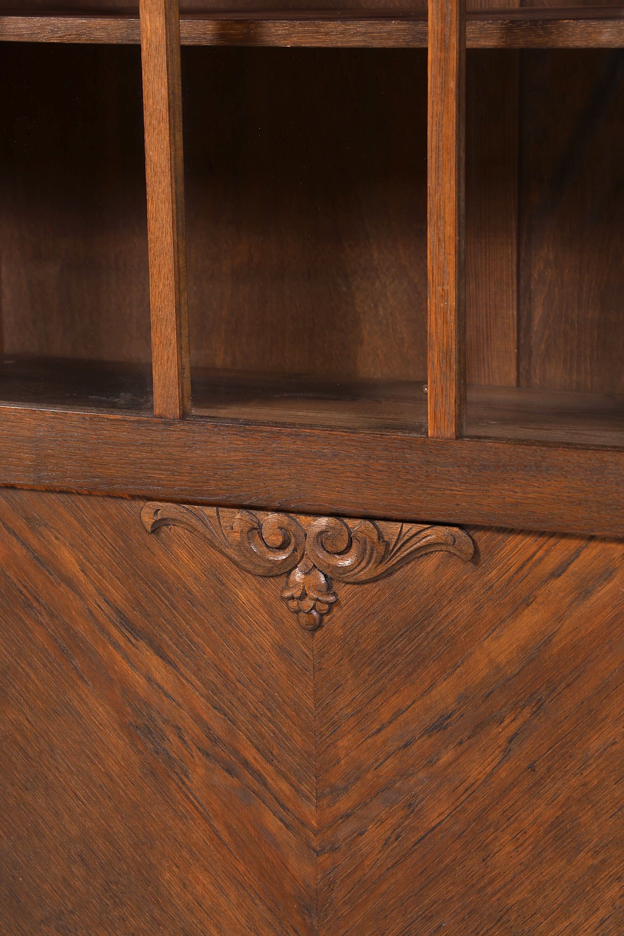 Traumhafte Jugendstil Vitrine Antike Holz Bücherschrank Eiche Antik Schrank Geschirrschrank