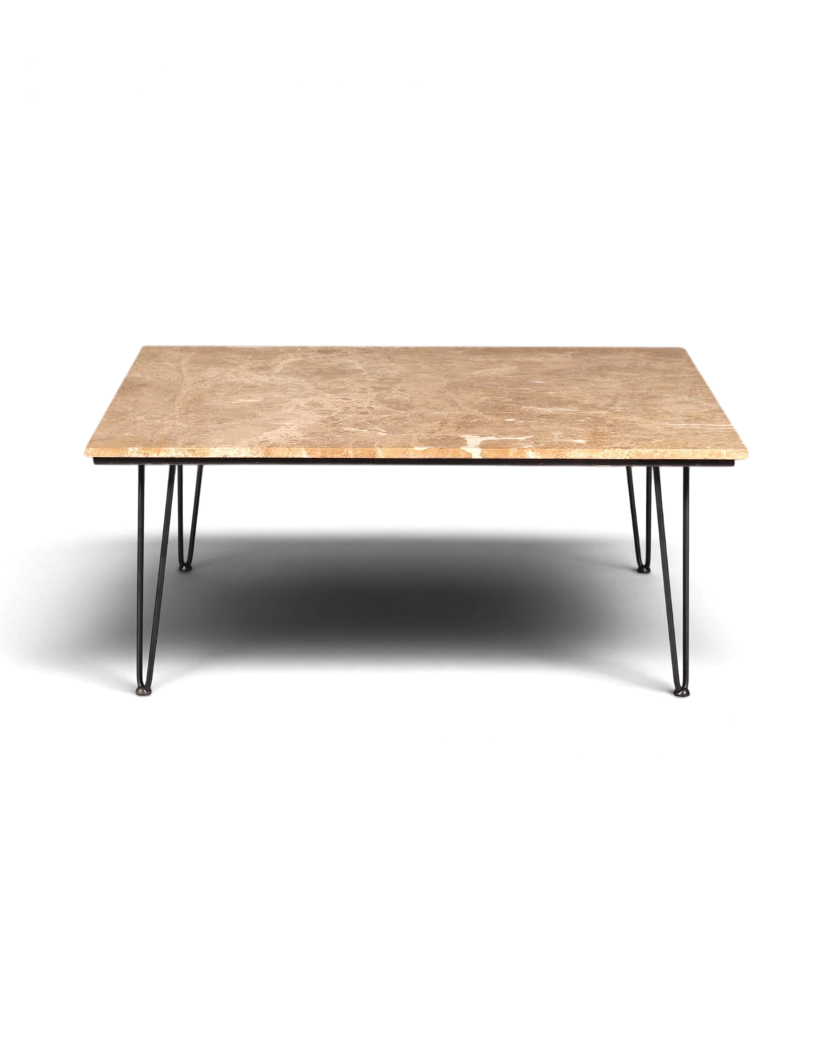 Wunderschöner XXL Couchtisch mit Marmorplatte Tisch mit Hairpin Legs Ablagetisch