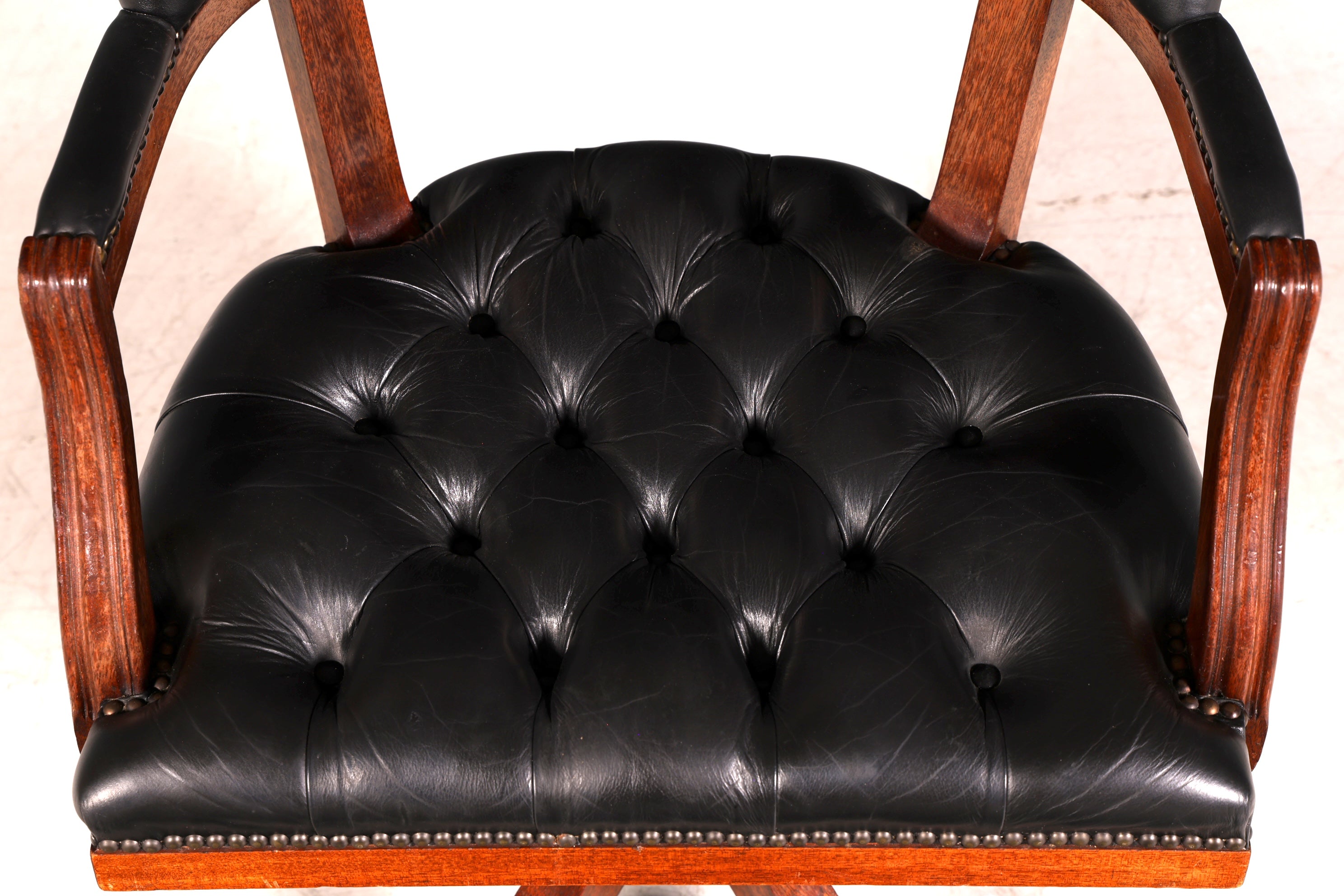 Wunderschöner Englischer Bürostuhl Captain Chair Englisch echt Leder Sessel Bürosessel