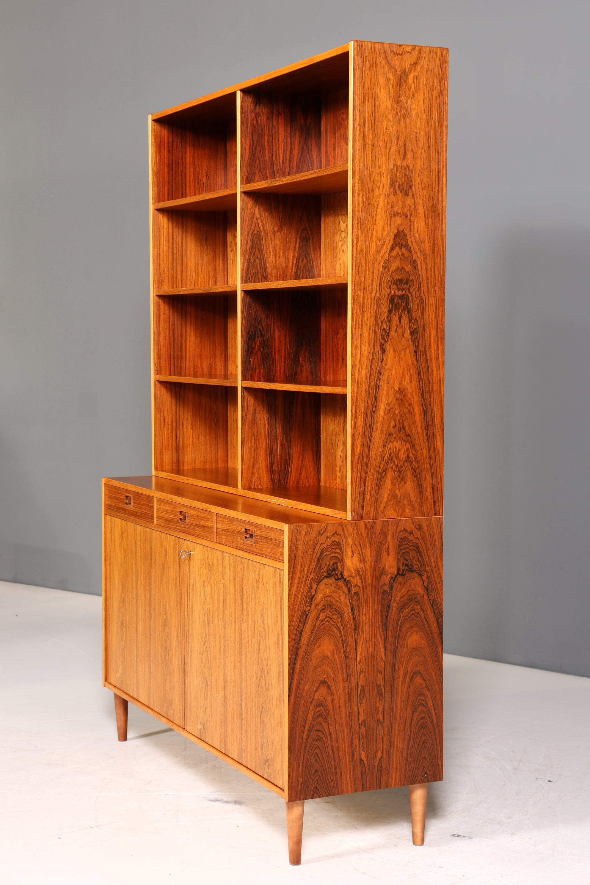 Traumhaftes Mid Century Regal echt Holz Schrank Danish Design Retro Kommode Vintage Bücherregal 60er Jahre 2 von 2