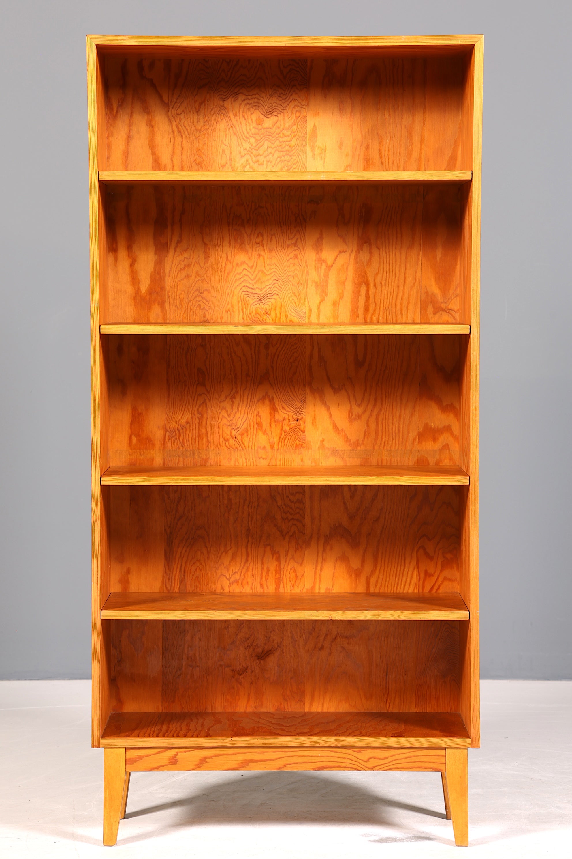 Stilvolles Mid Century Regal echt Holz Vintage Bücherregal Schrank Buchablage 60s Bookshelf 4 von 5