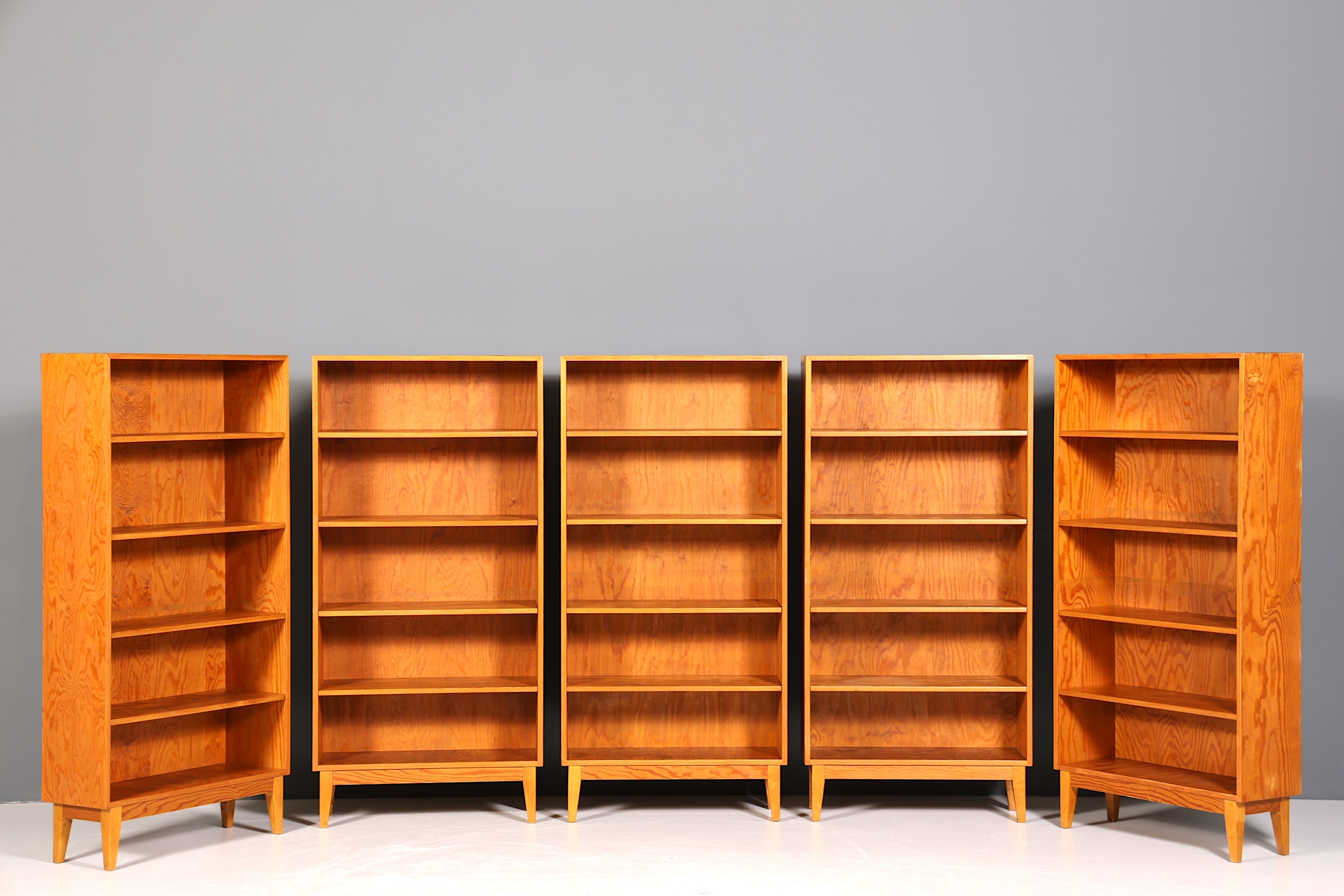 Stilvolles Mid Century Regal echt Holz Vintage Bücherregal Schrank Buchablage 60s Bookshelf 4 von 5