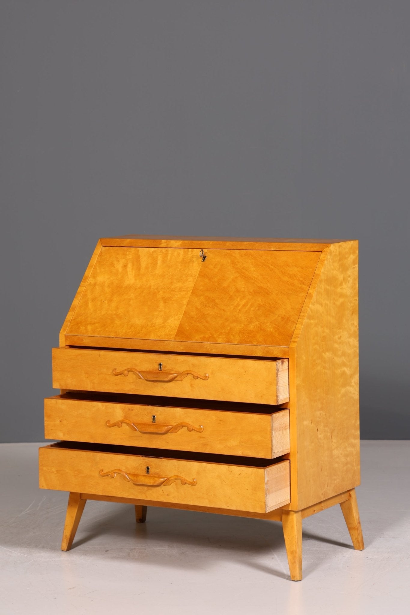 Edler Sekretär um 1930 Büro Kommode Kirschholz Sekretär Schreibtisch Kommode